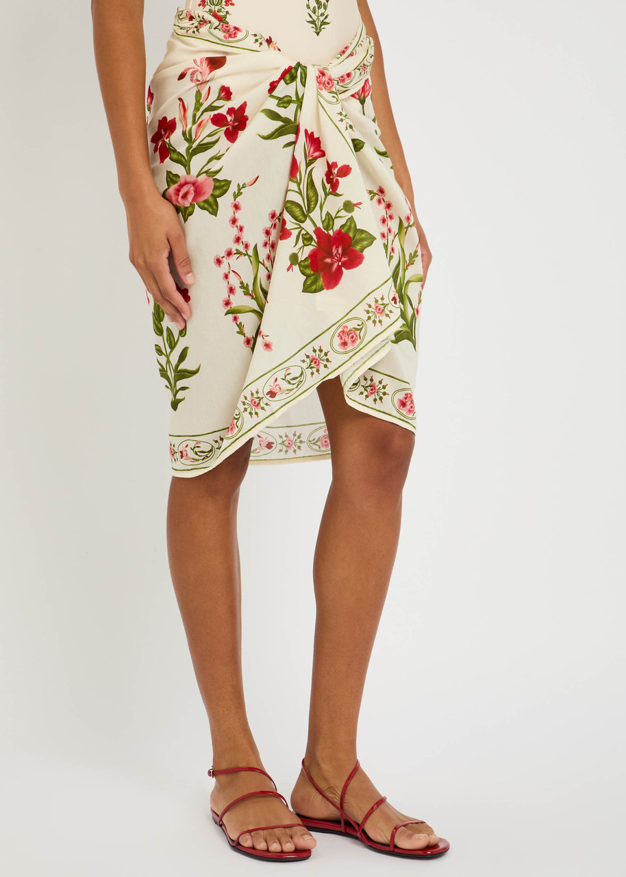 Agua BY Agua Bendita Emelina Canna Floral-print Cotton and Silk-blend Sarong - 2