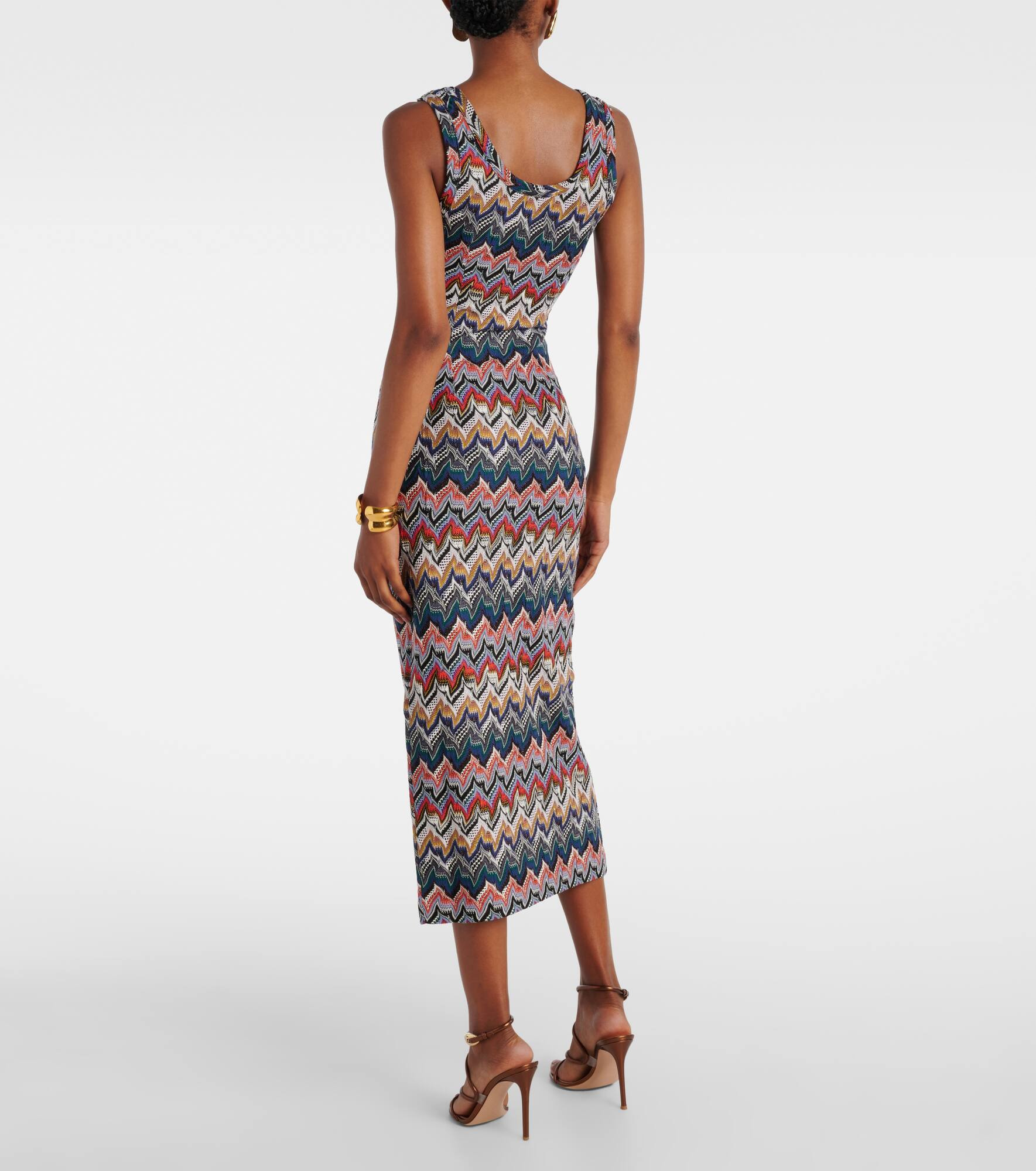 Zigzag lamé midi dress - 3
