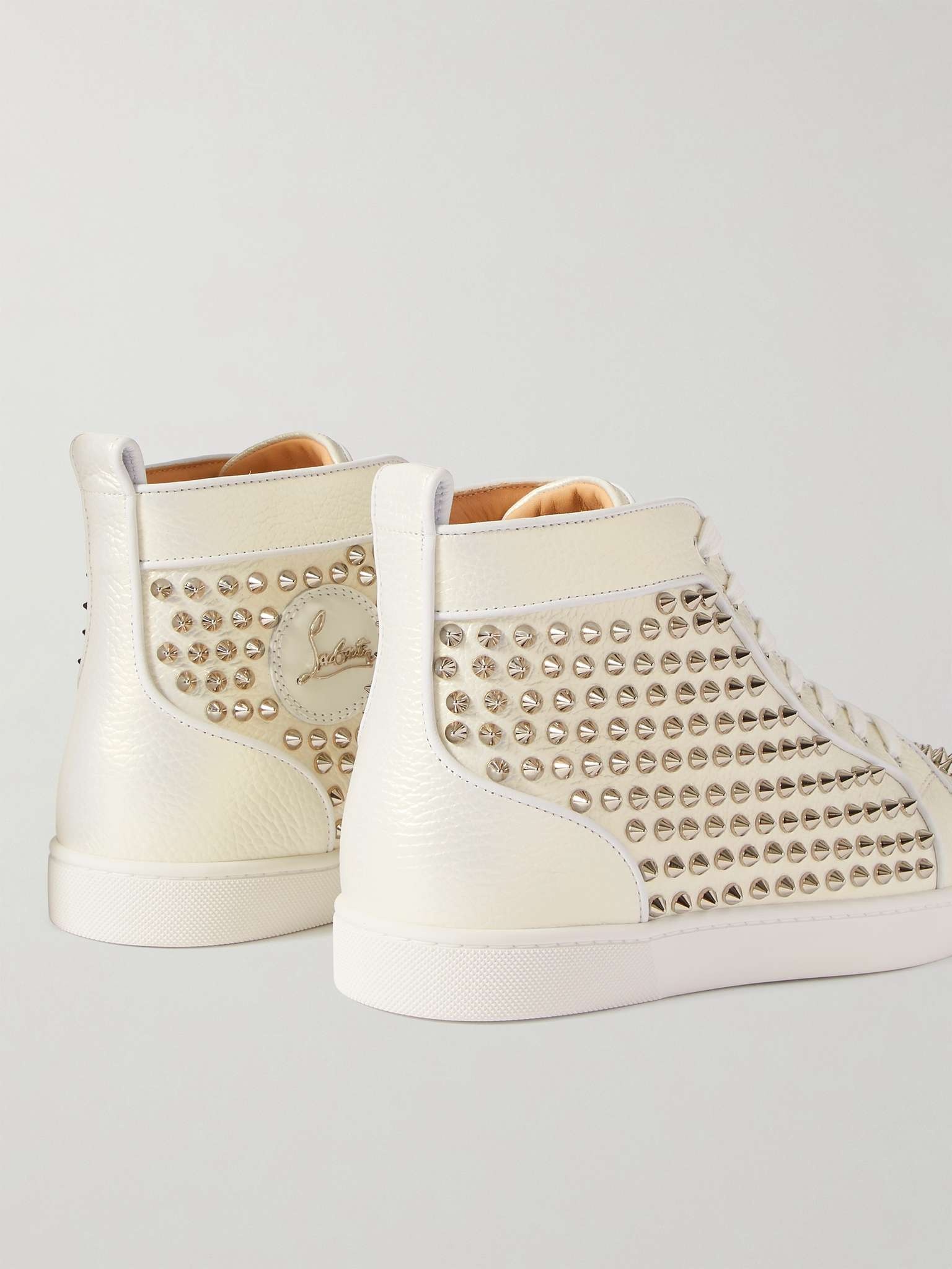 Louis Spiked Full-Grain Leather High-Top Sneakers - 5