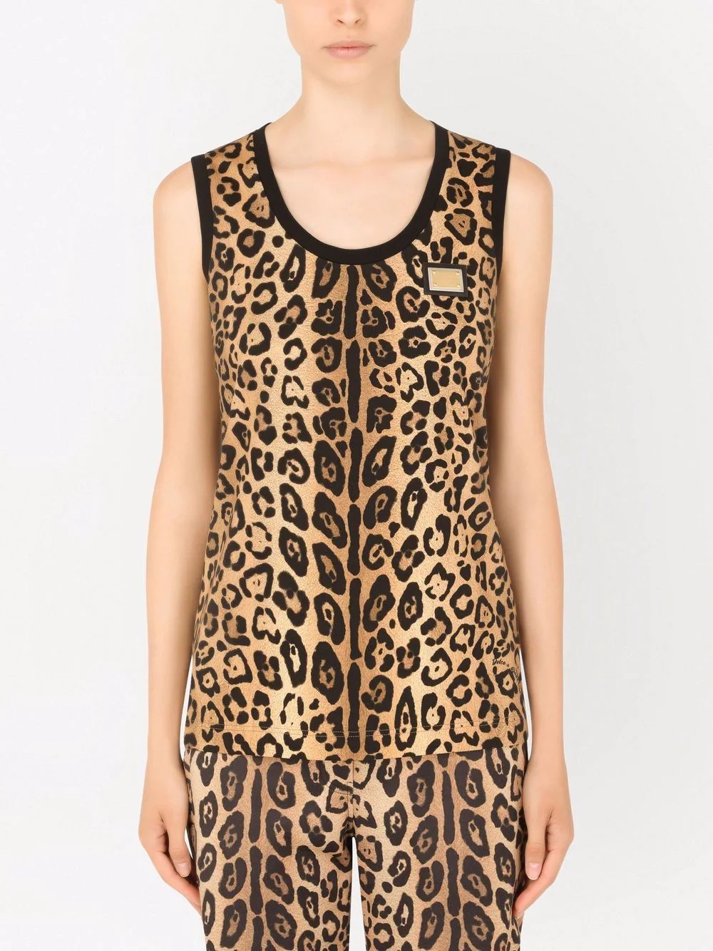 leopard-print tank top - 3