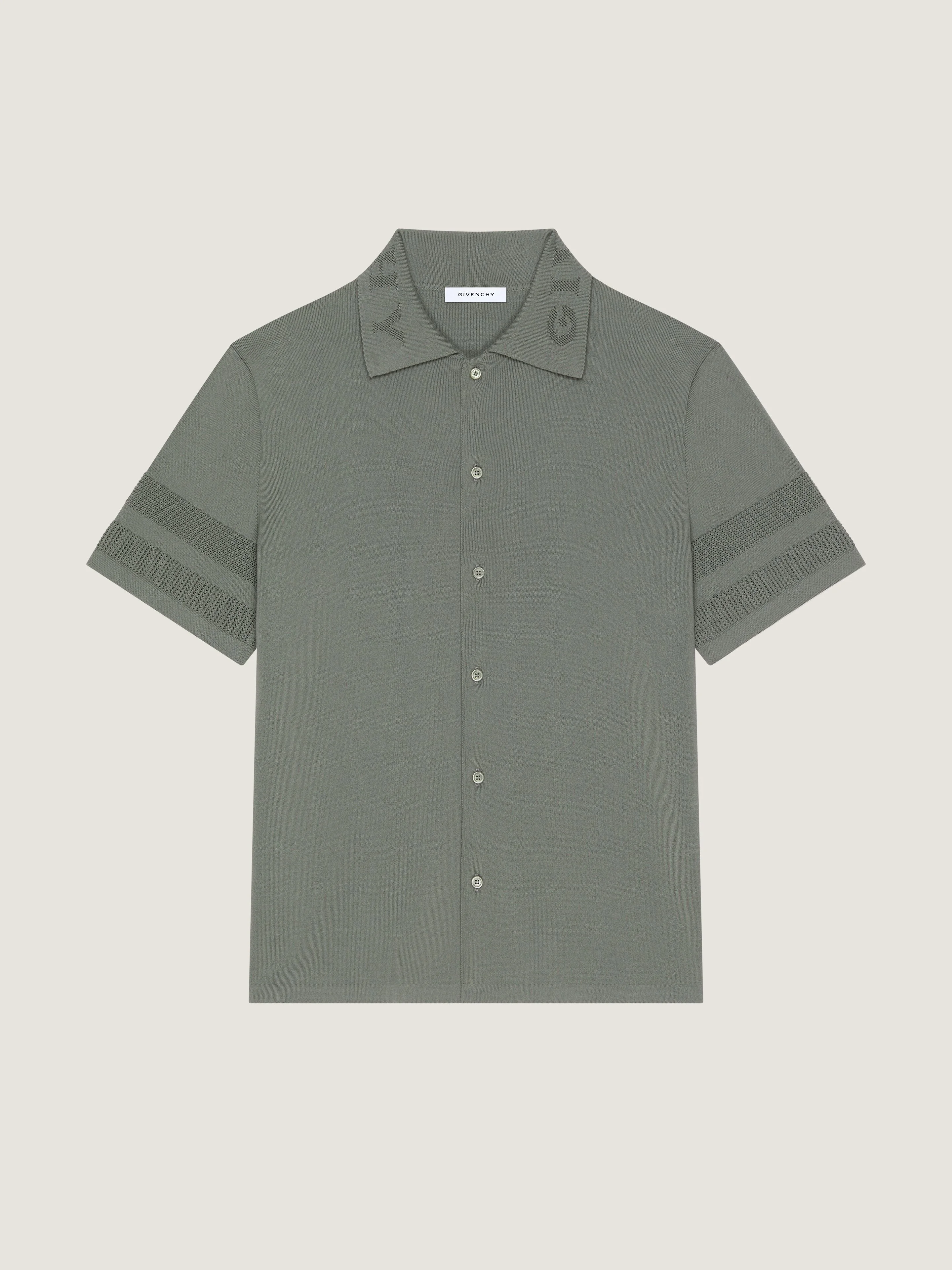 SHIRT IN COTTON KNIT WITH MESH DETAILS - 1