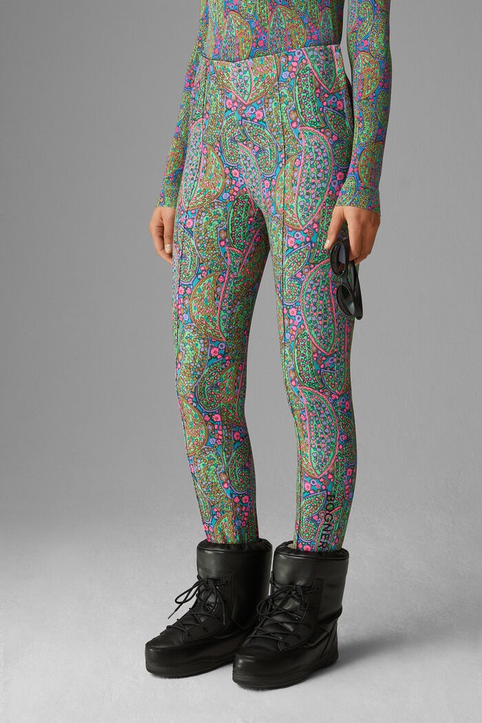 Elaini Stirrup pants in Green/Violet - 2