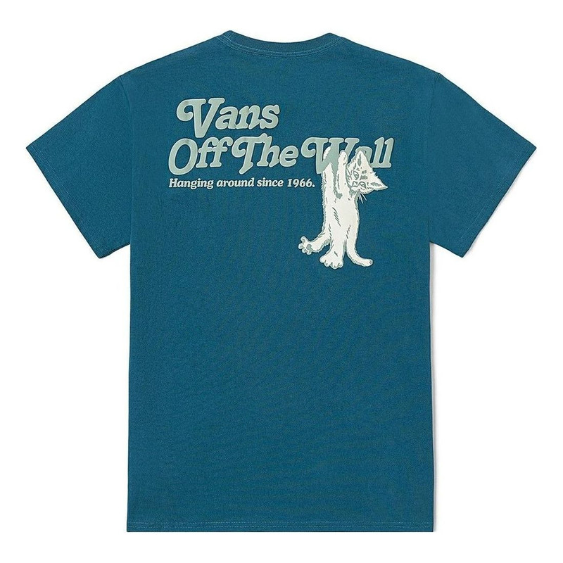 Vans (WMNS) Vans kitten Off The Wall T-shirt 'Blue' VN0008ZJ993 outlook