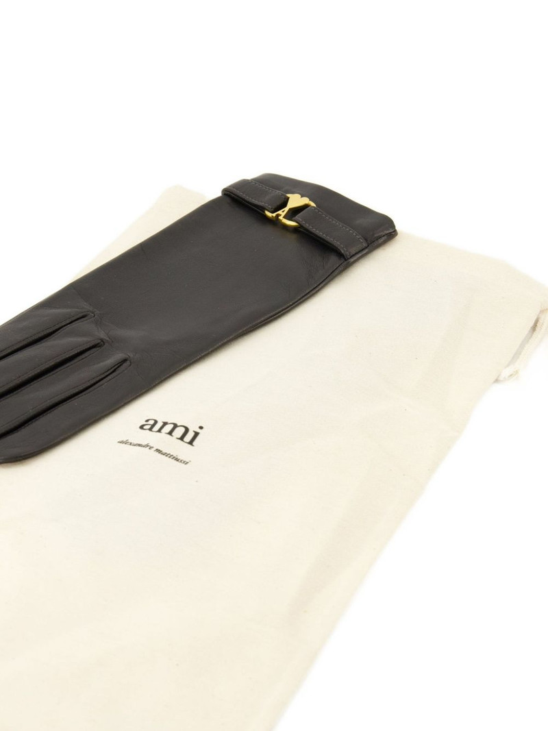heart-buckle leather gloves 4