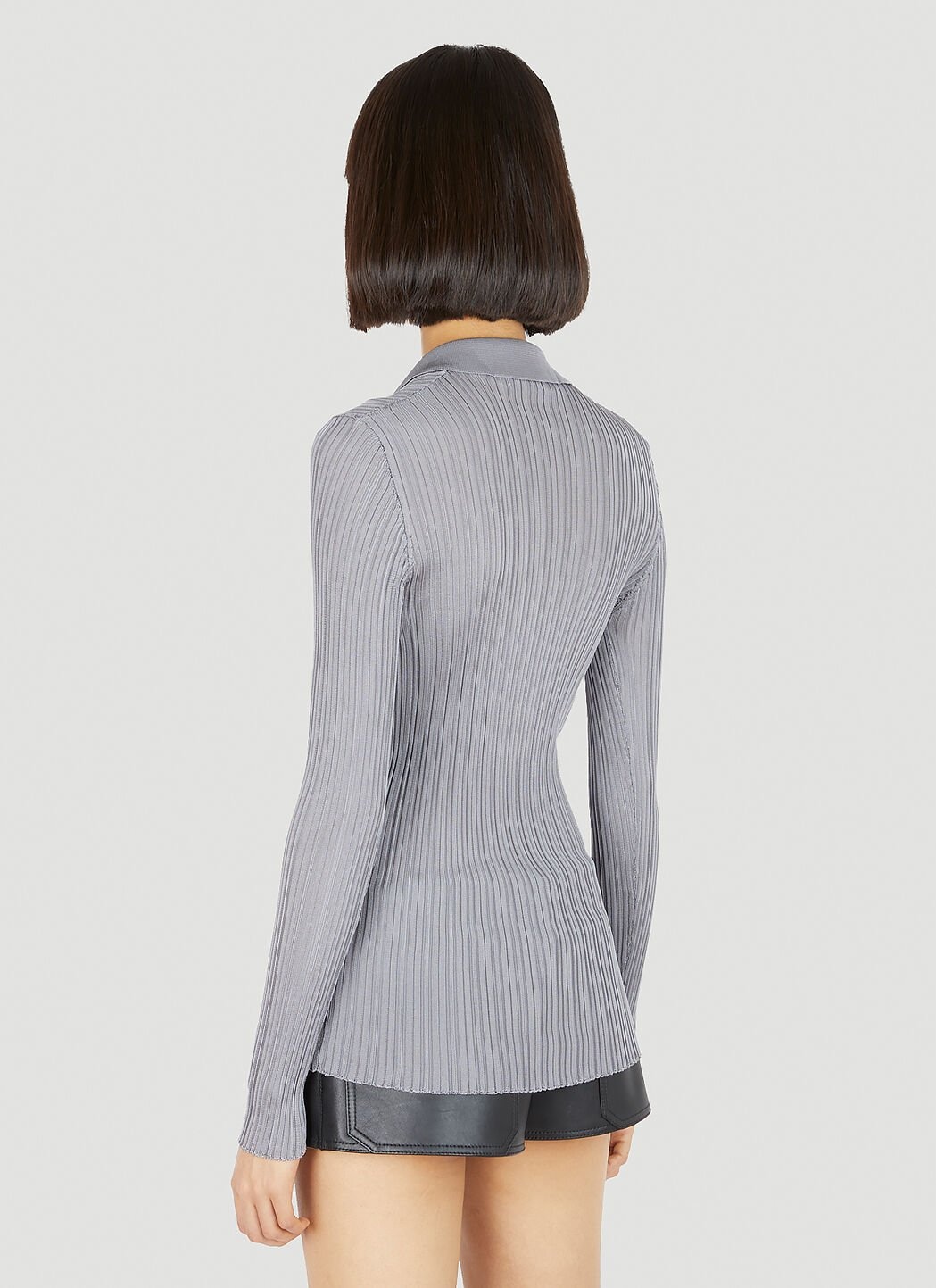 Silk Knit Polo Top - 4