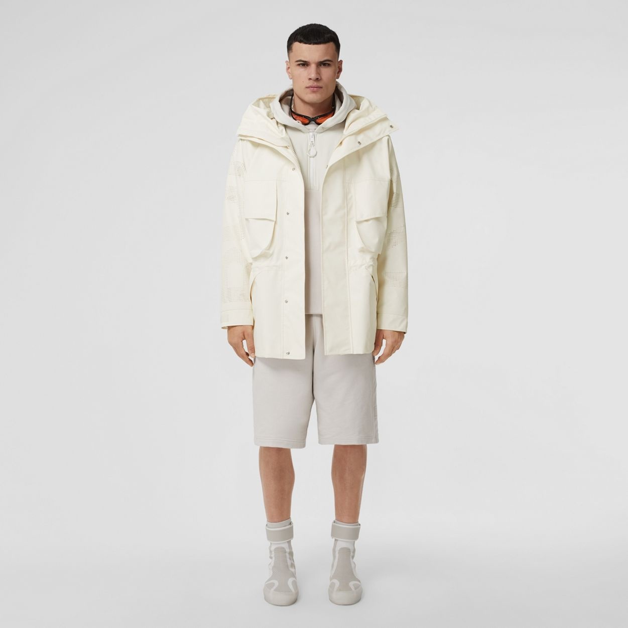 Perforated Logo Technical Oversized Parka - 1