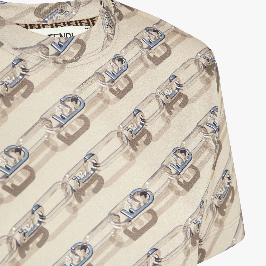 Beige cotton T-shirt - 3