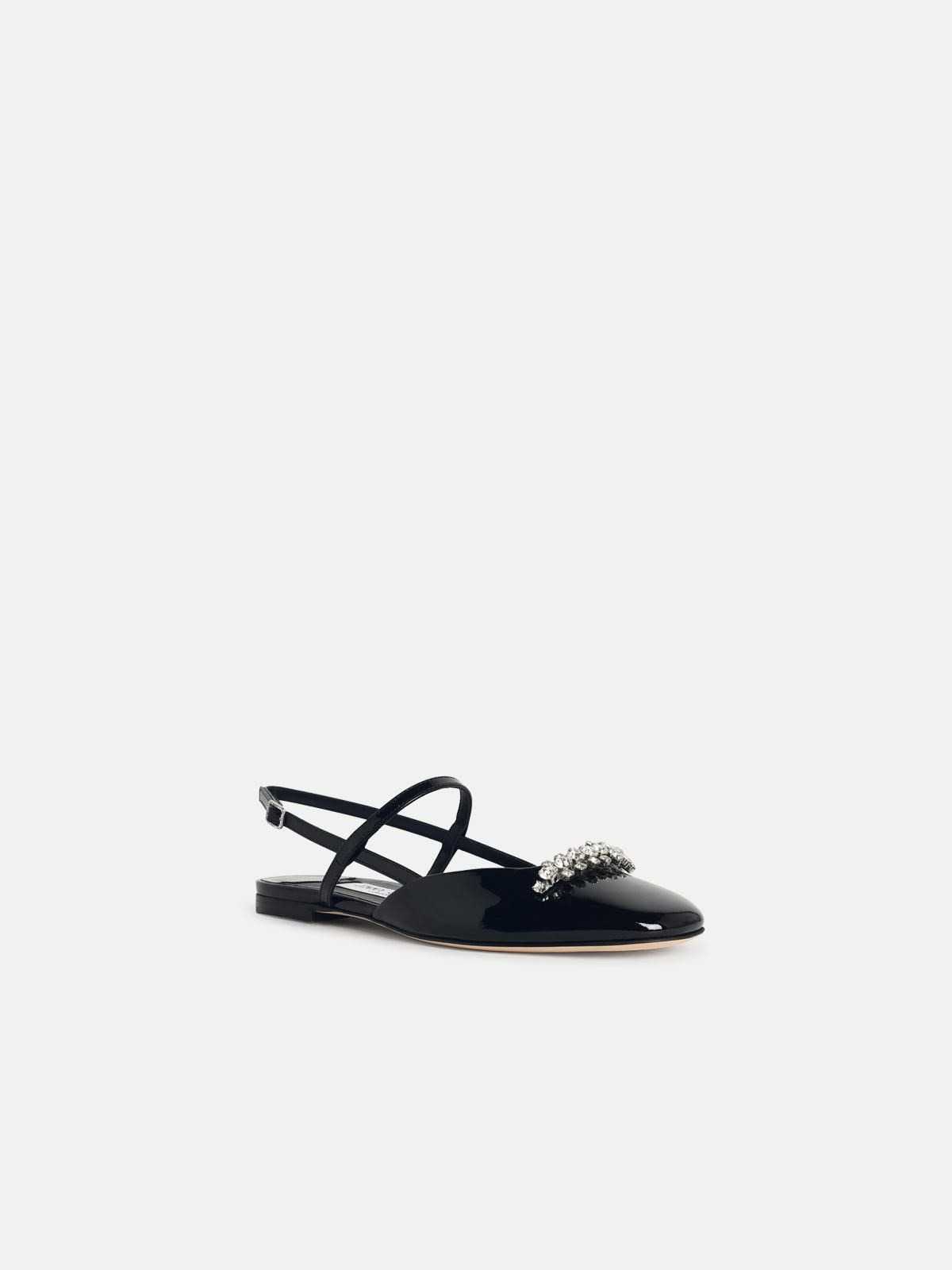 'BELINDA SB FLAT' BLACK LEATHER BALLET FLATS - 2