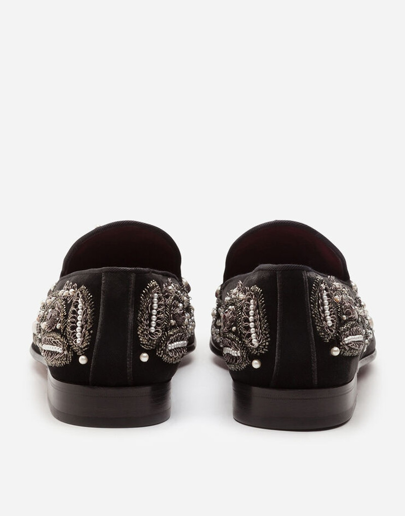 Dolce & Gabbana Velvet slippers with embroidery outlook