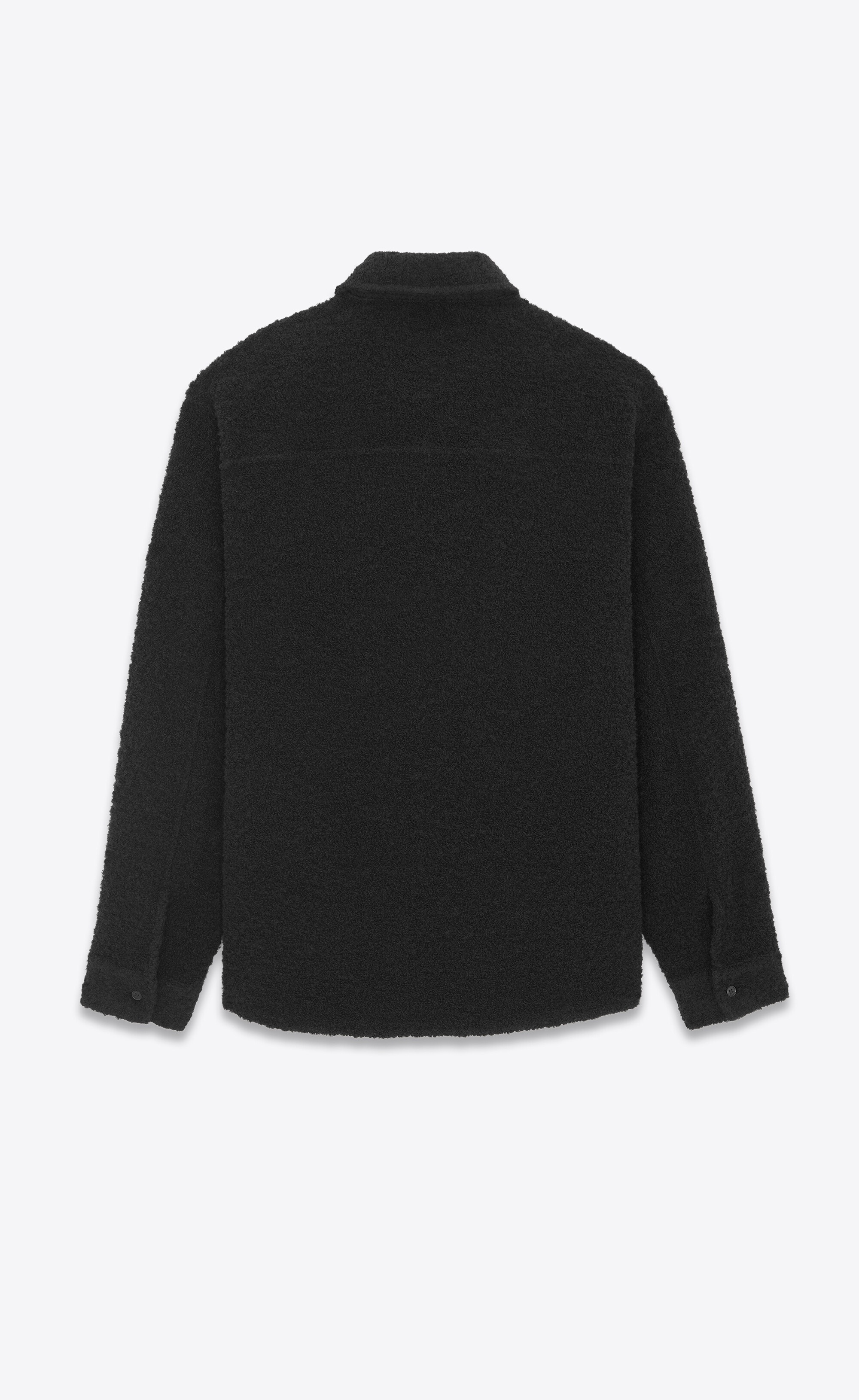 overshirt in raw black denim wool - 2