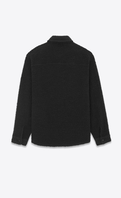 SAINT LAURENT overshirt in raw black denim wool outlook
