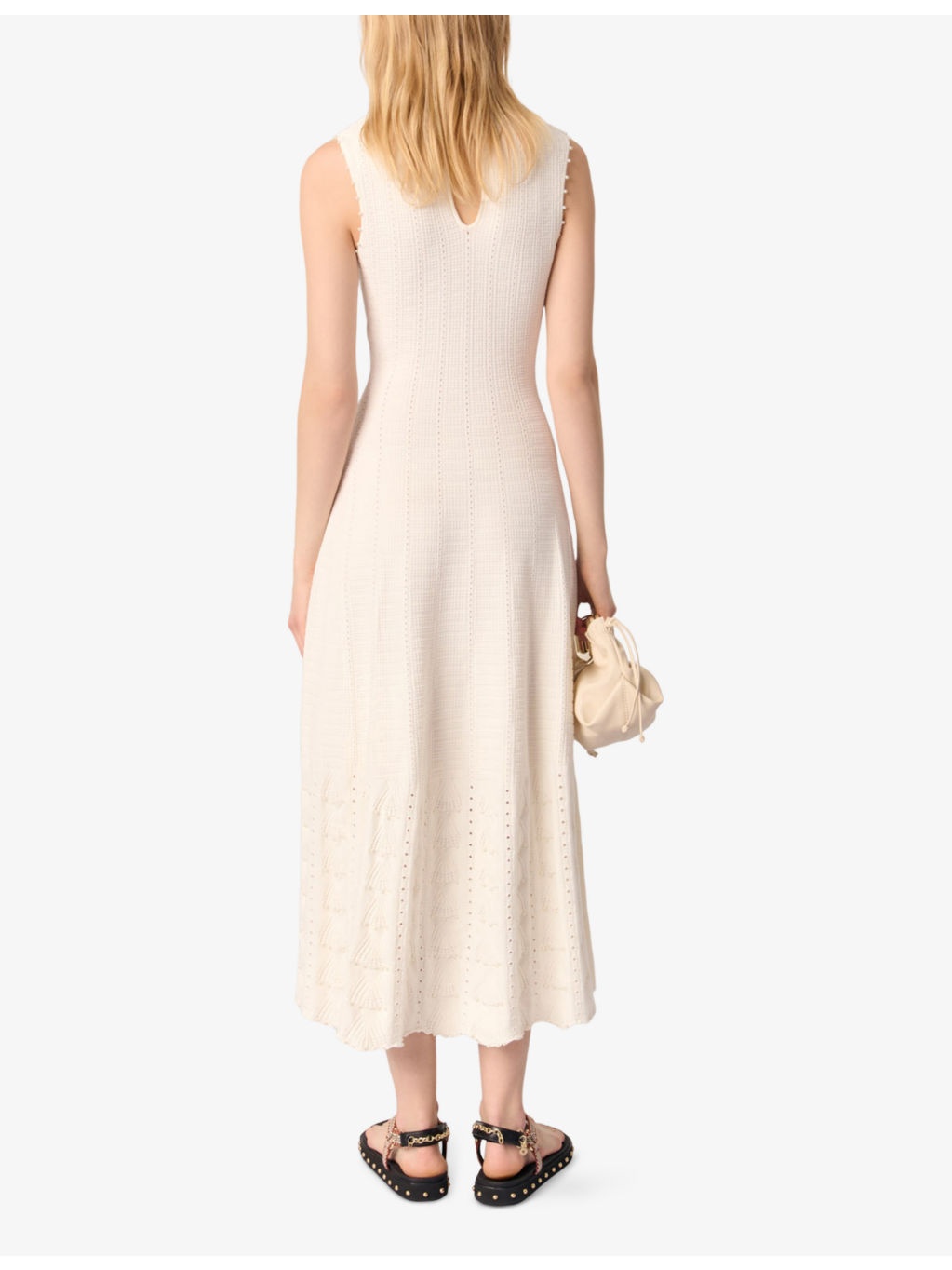 Sleeveless Pointelle-Texture Knitted Maxi Dress - 4