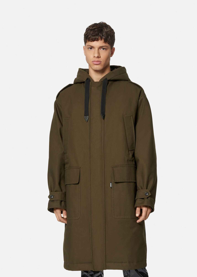 VERSACE La Greca Print Gabardine Parka outlook
