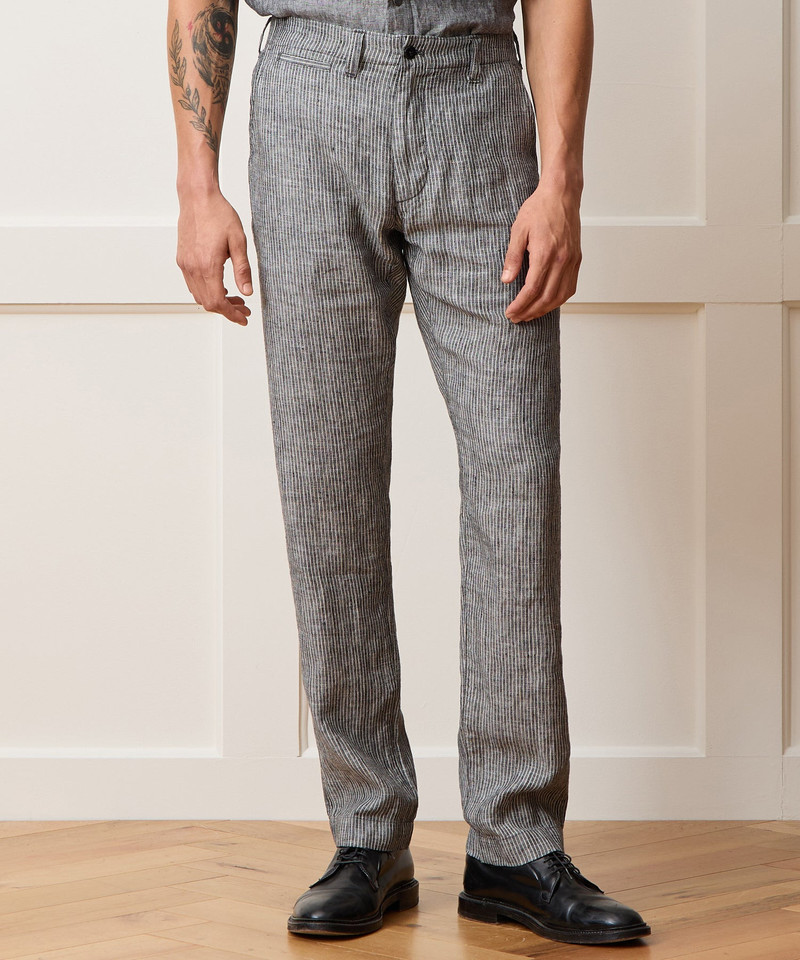 TODD SNYDER Straight Fit Linen Favorite Pant outlook