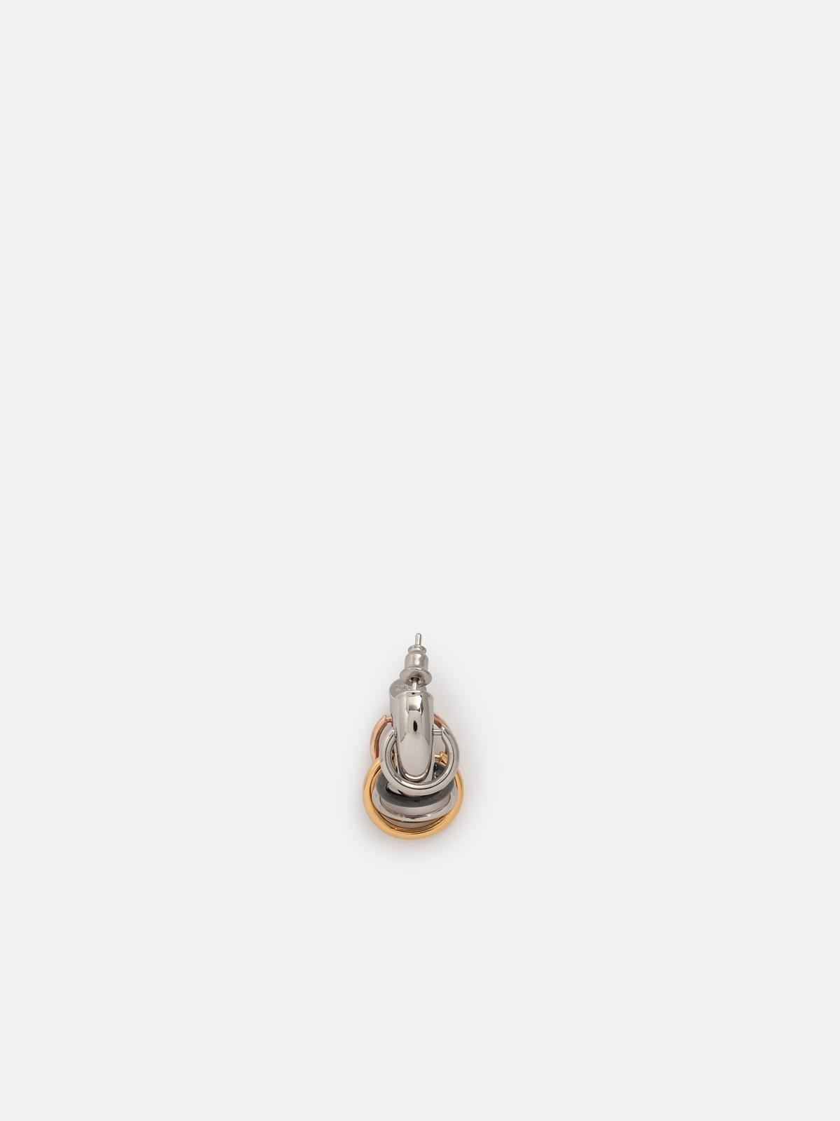 PIERCED HOOPS' SILVER BRASS EARRINGS - 2
