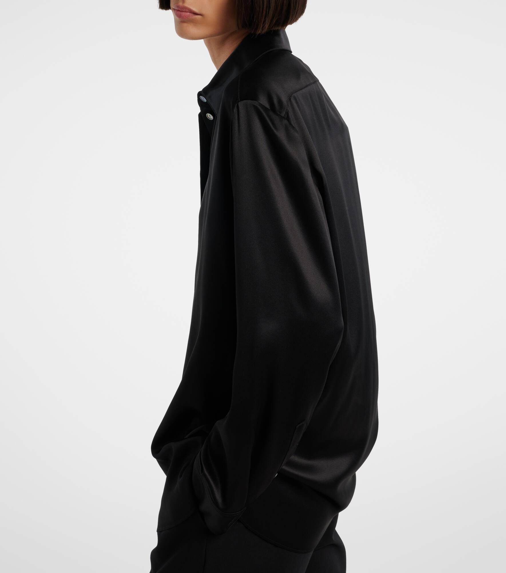 Sisilia oversized silk satin shirt - 6