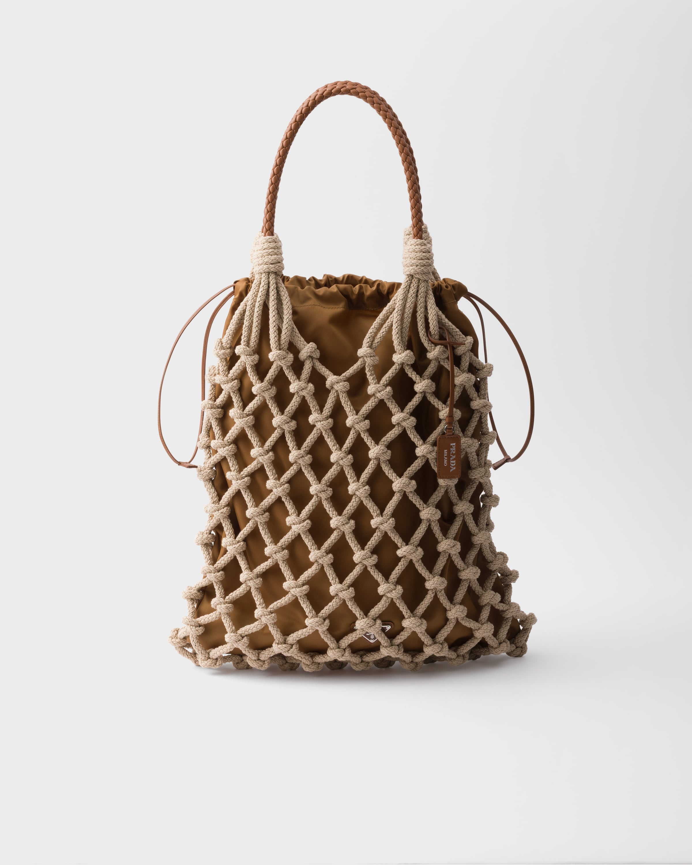 Cotton cord macramé tote bag - 1