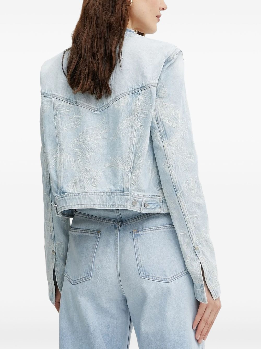 embroidered denim jacket - 2