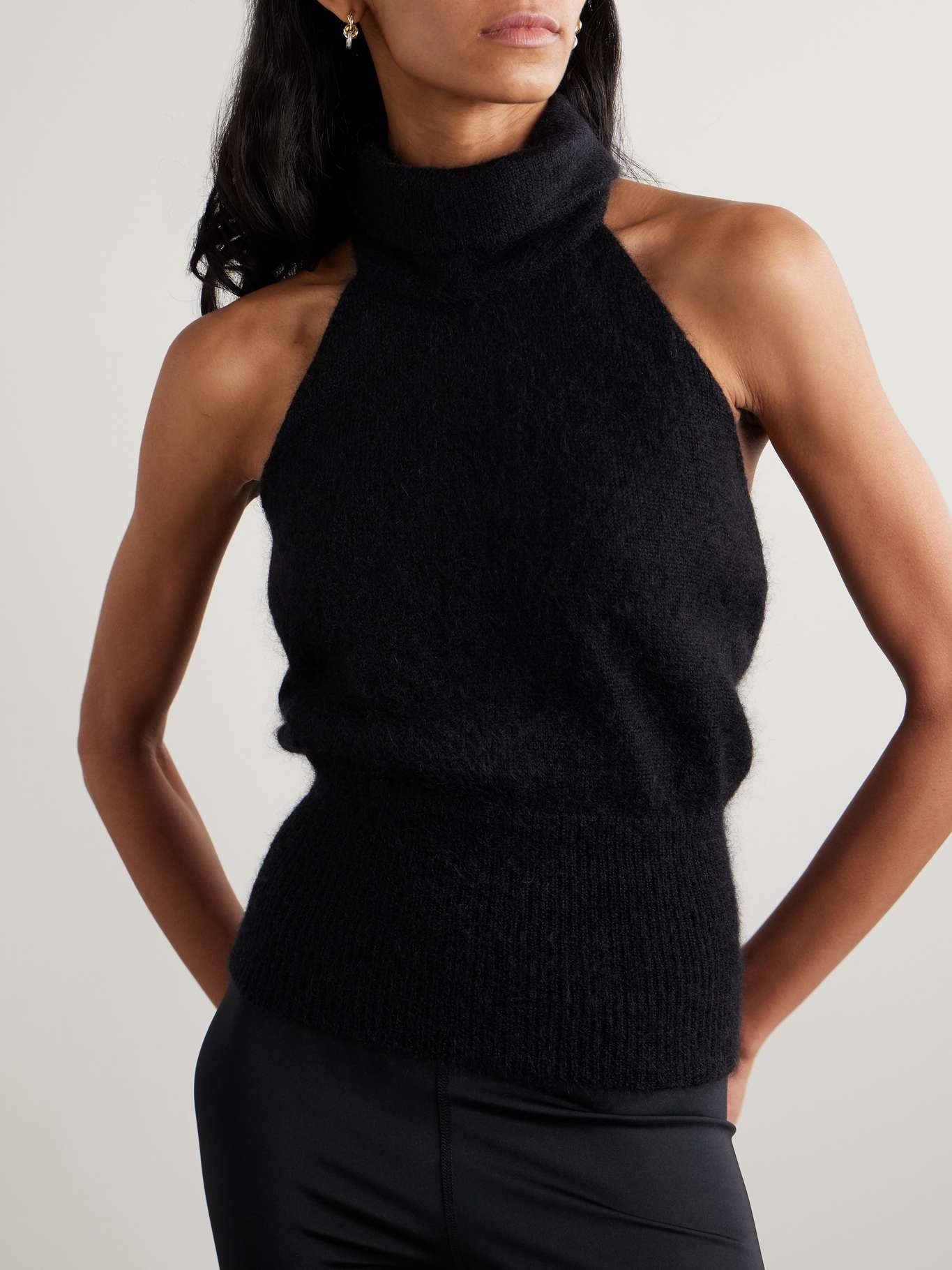 Open-back mohair-blend turtleneck tank - 3