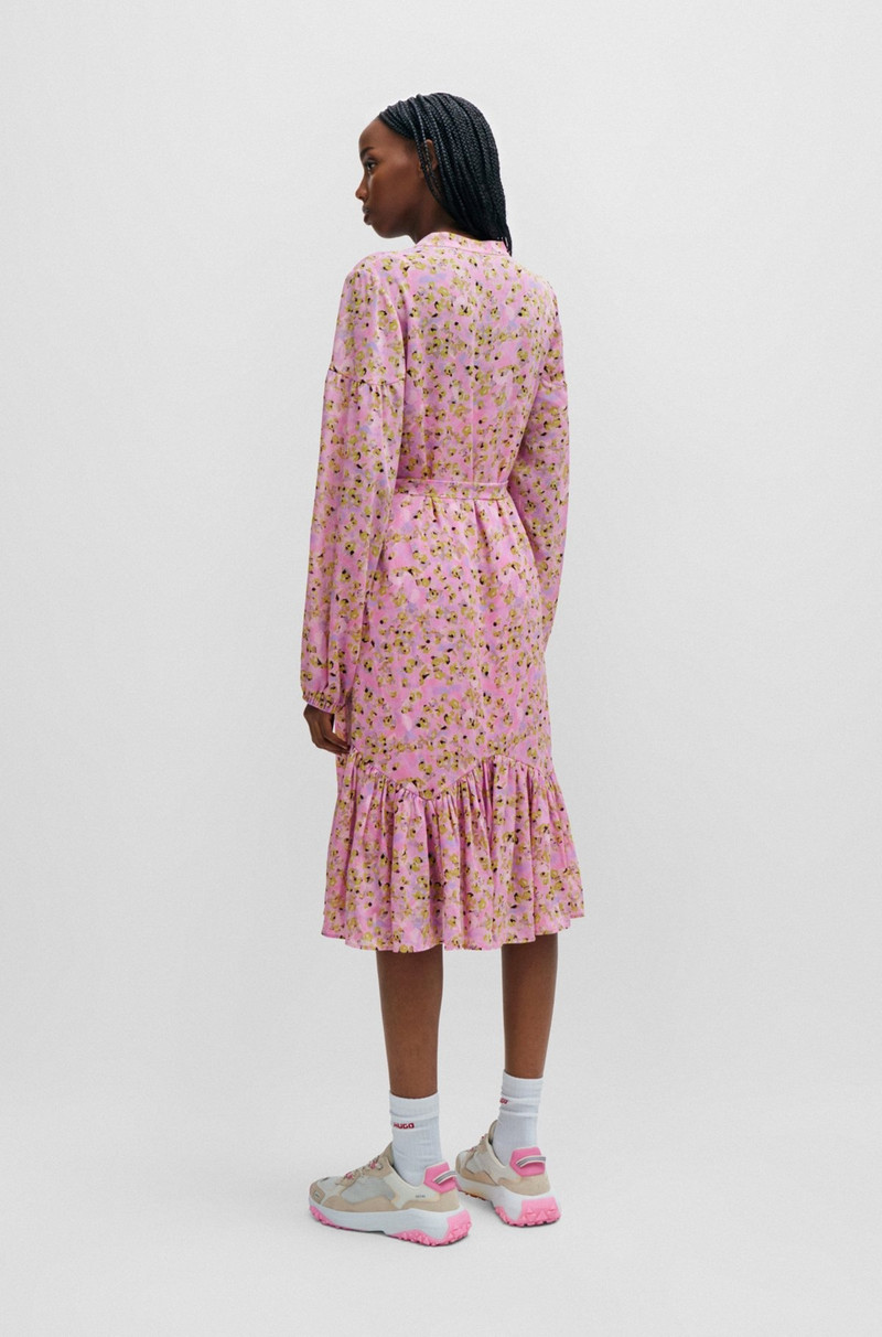 FLORAL-PRINT DRESS WITH VOLUMINOUS SLEEVES 4