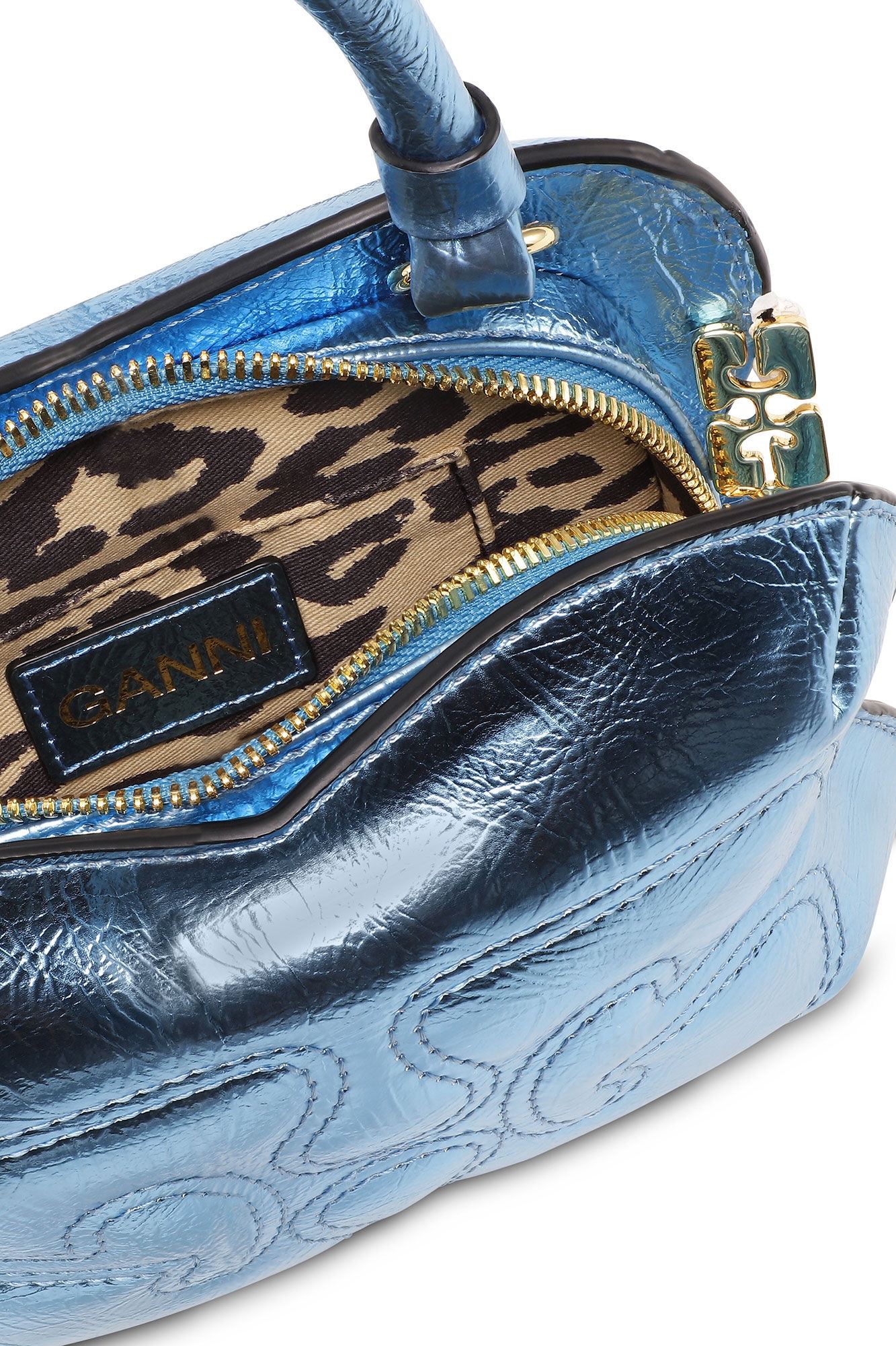 METALLIC BLUE SMALL BUTTERFLY CROSSBODY BAG - 3