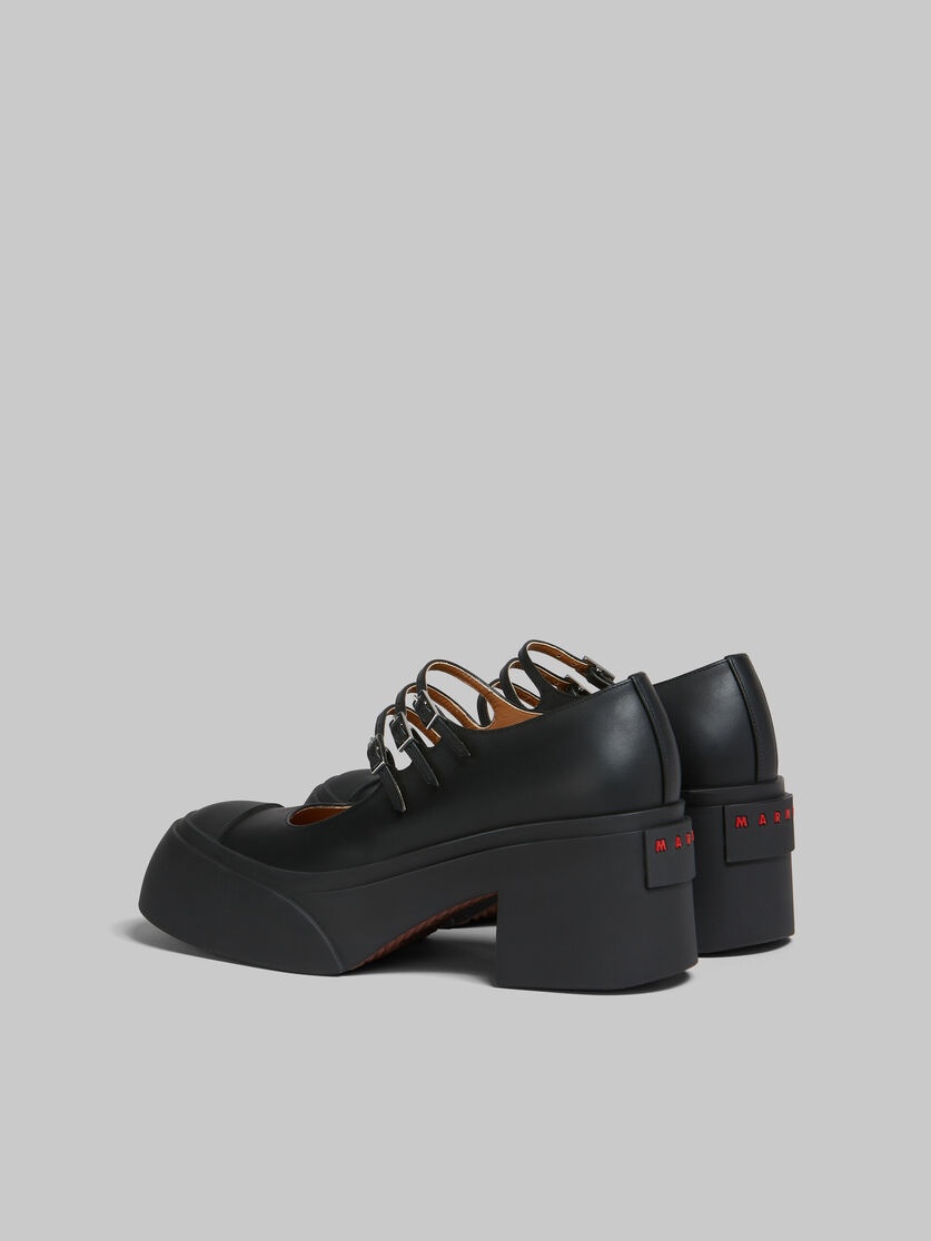 BLACK LEATHER PABLO TRIPLE-BUCKLE MARY JANE SHOE - 3