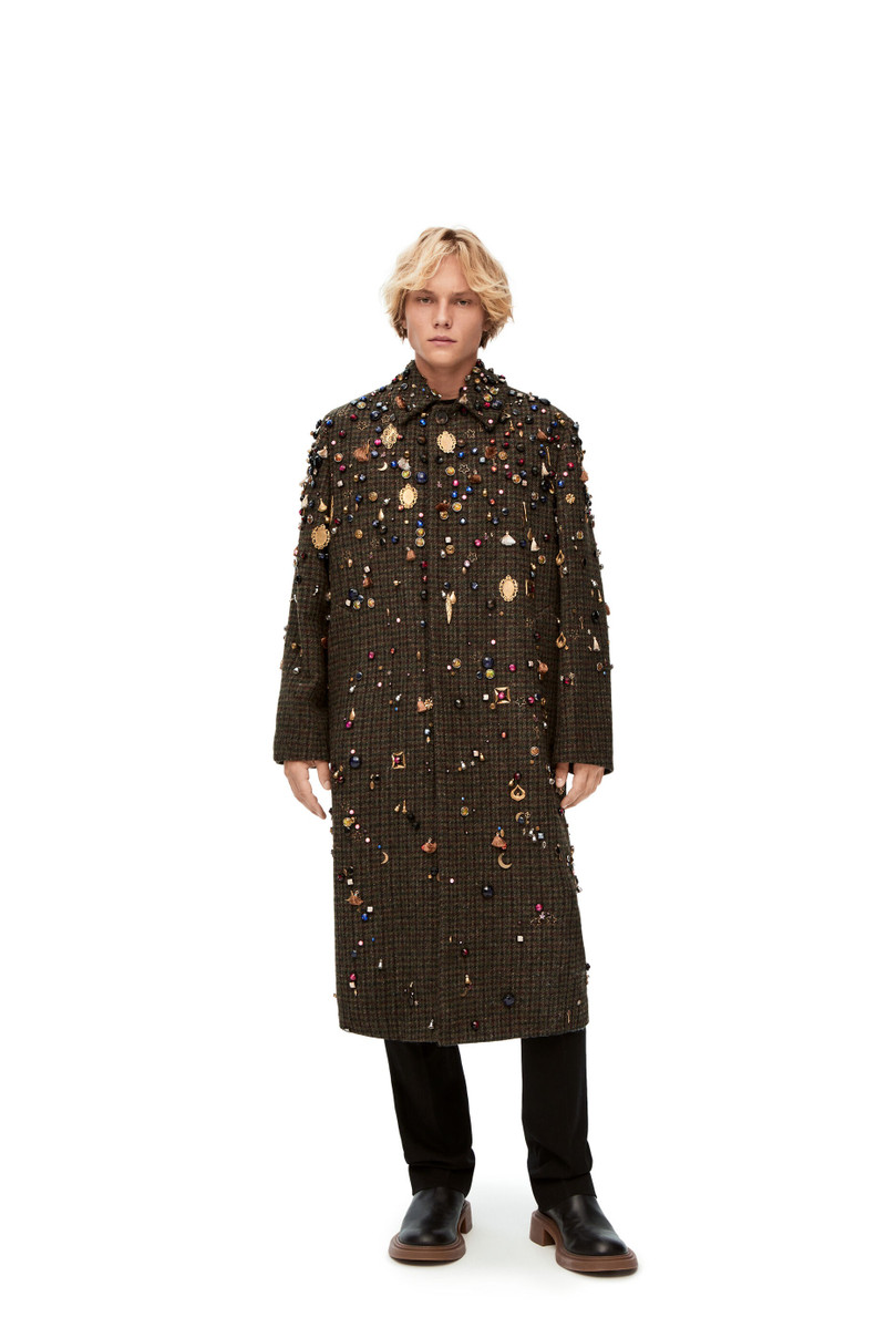 Embellished long coat in wool 3