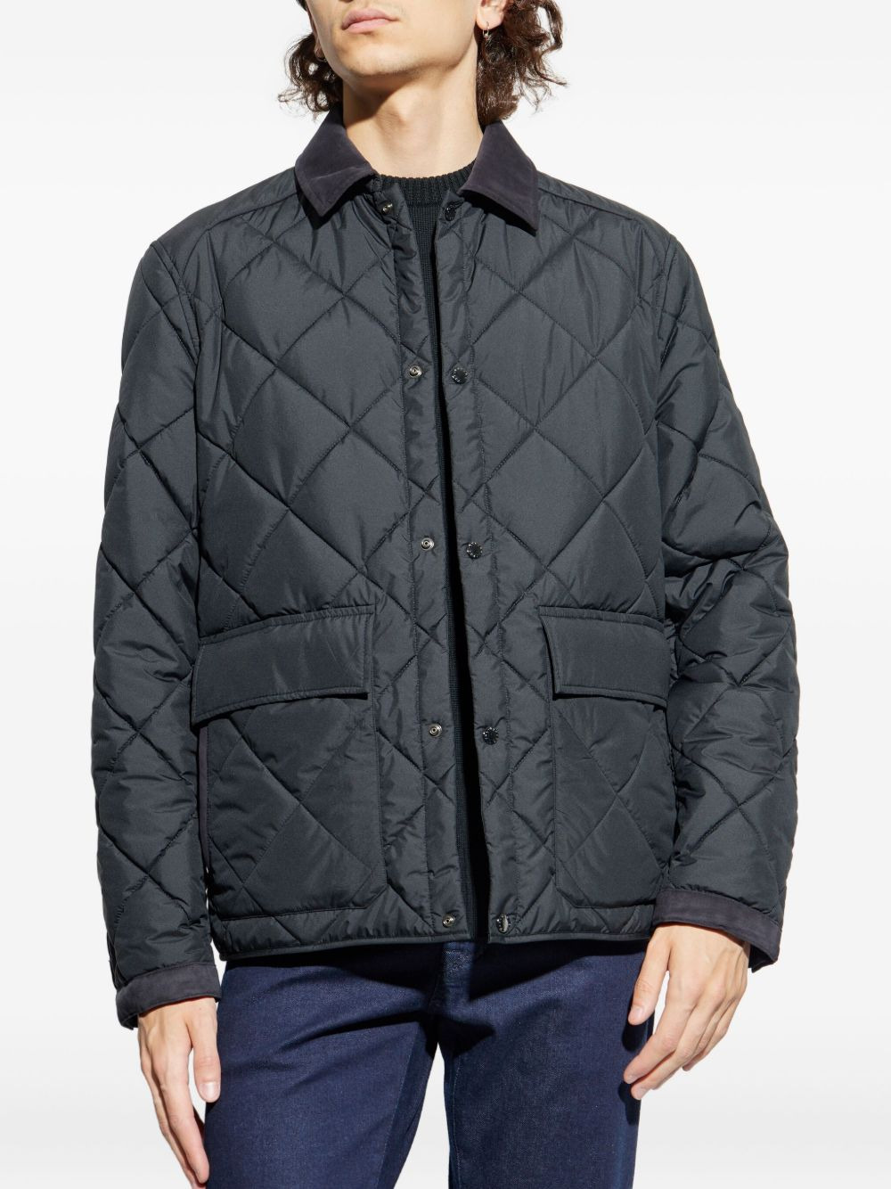 diamond-quilted jacket - 3