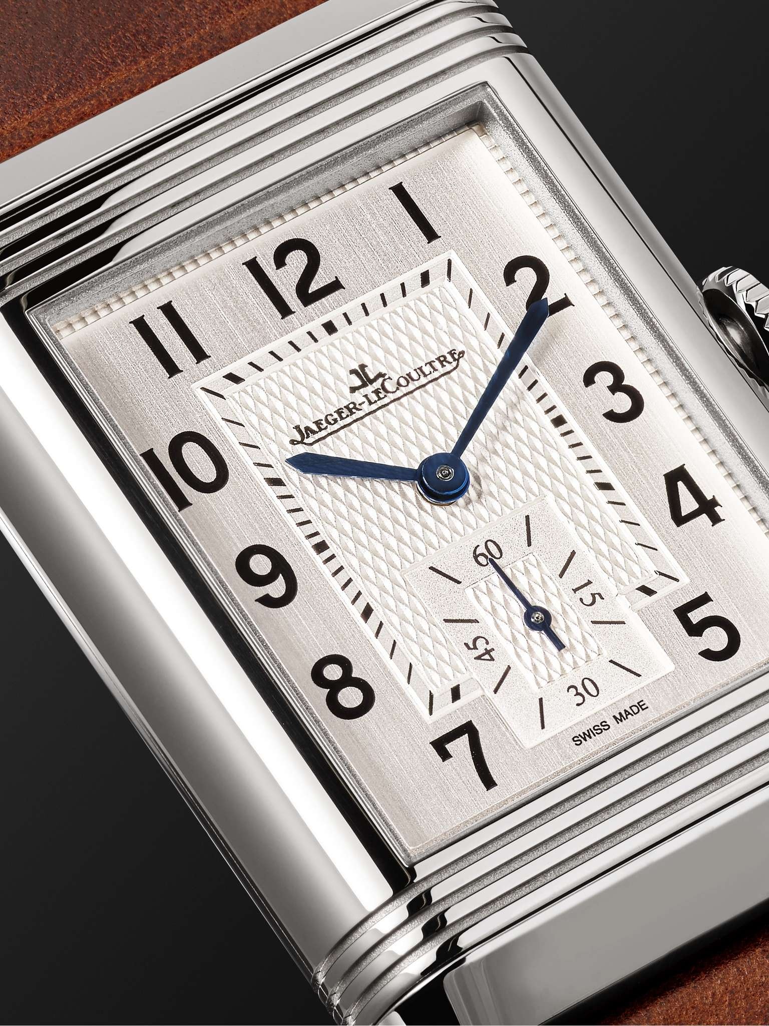 Reverso Classic Large 27mm Stainless Steel and Leather Watch - 6