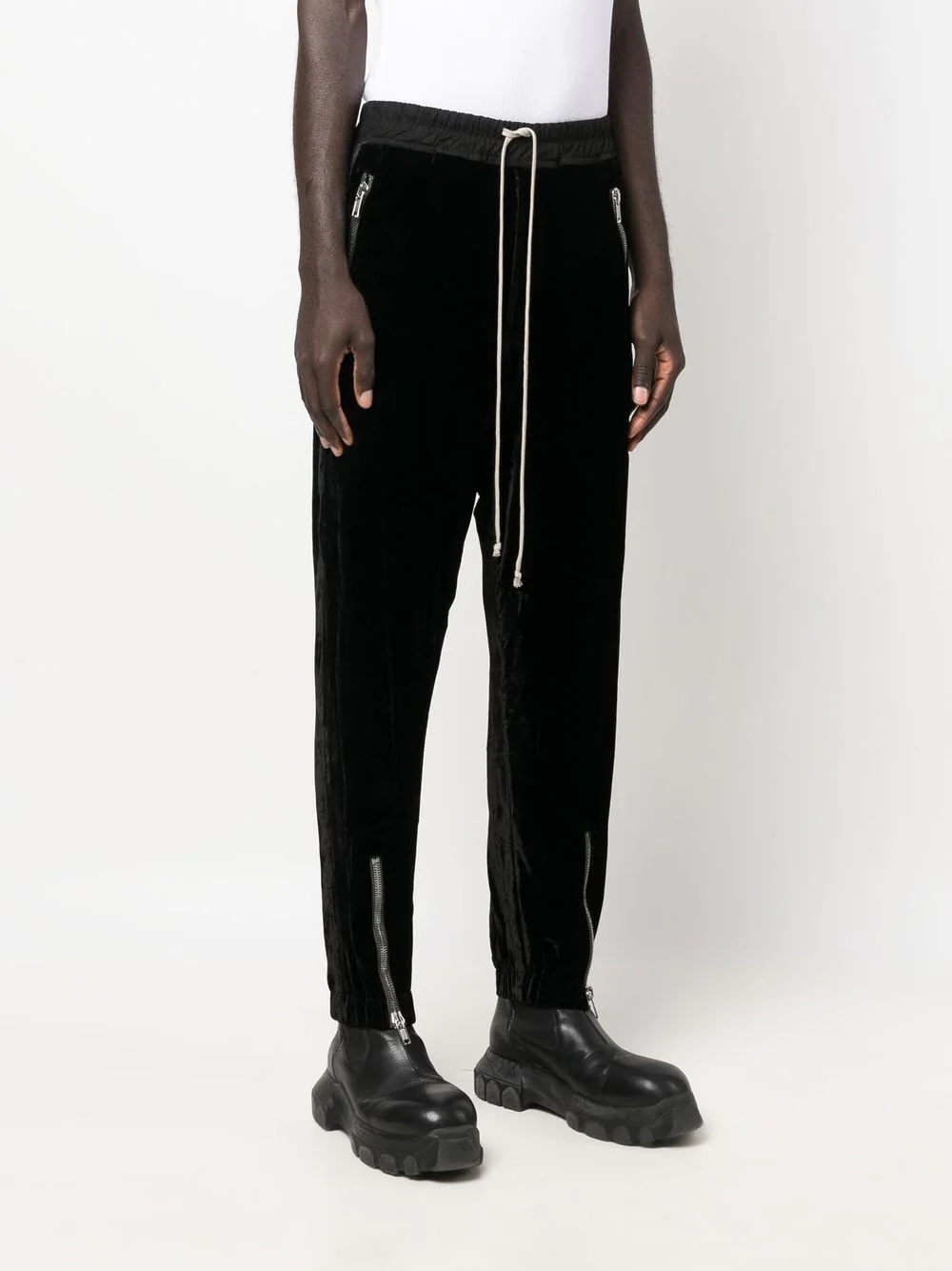 velvet-effect track pants - 3