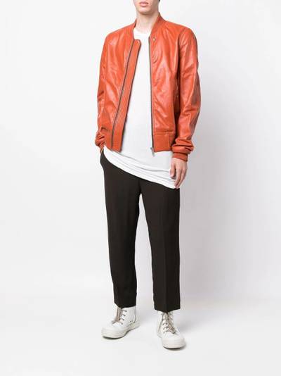 Rick Owens leather bomber jacket outlook