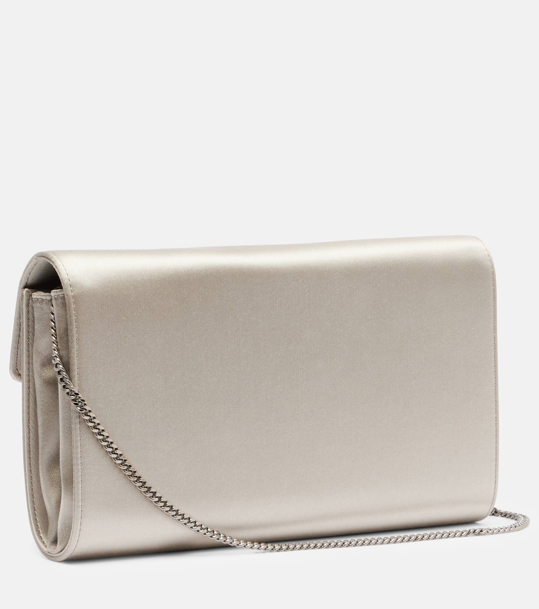 Envelope embellished satin clutch - 4
