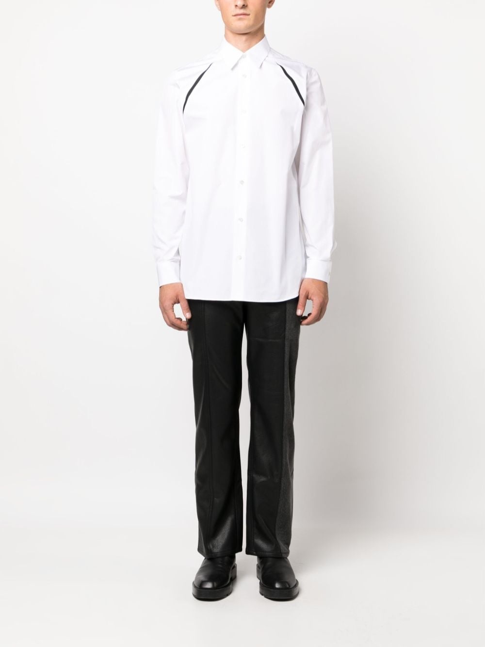 contrast-stripe cotton shirt - 2