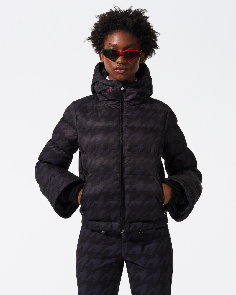PERFECT MOMENT Houndstooth Polar Flare Down Jacket outlook