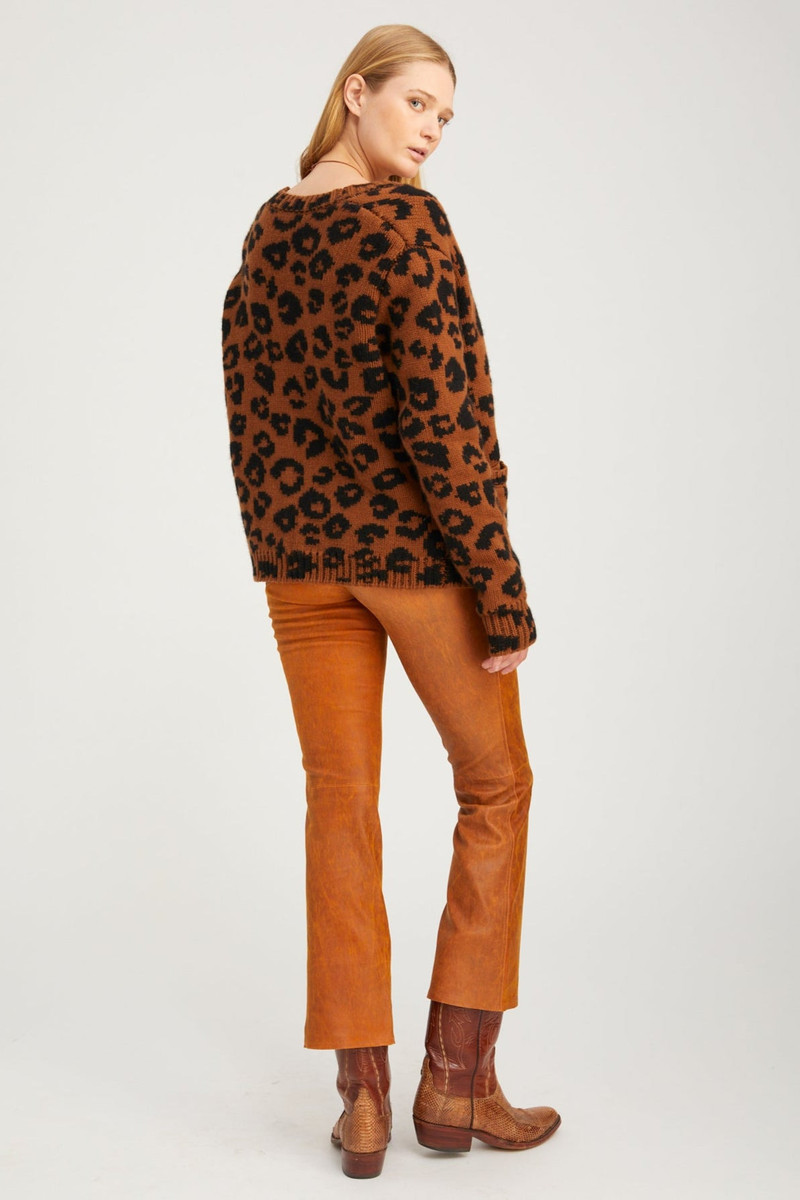 SPRWMN CEDAR LEATHER 5 POCKET ANKLE FLARE outlook
