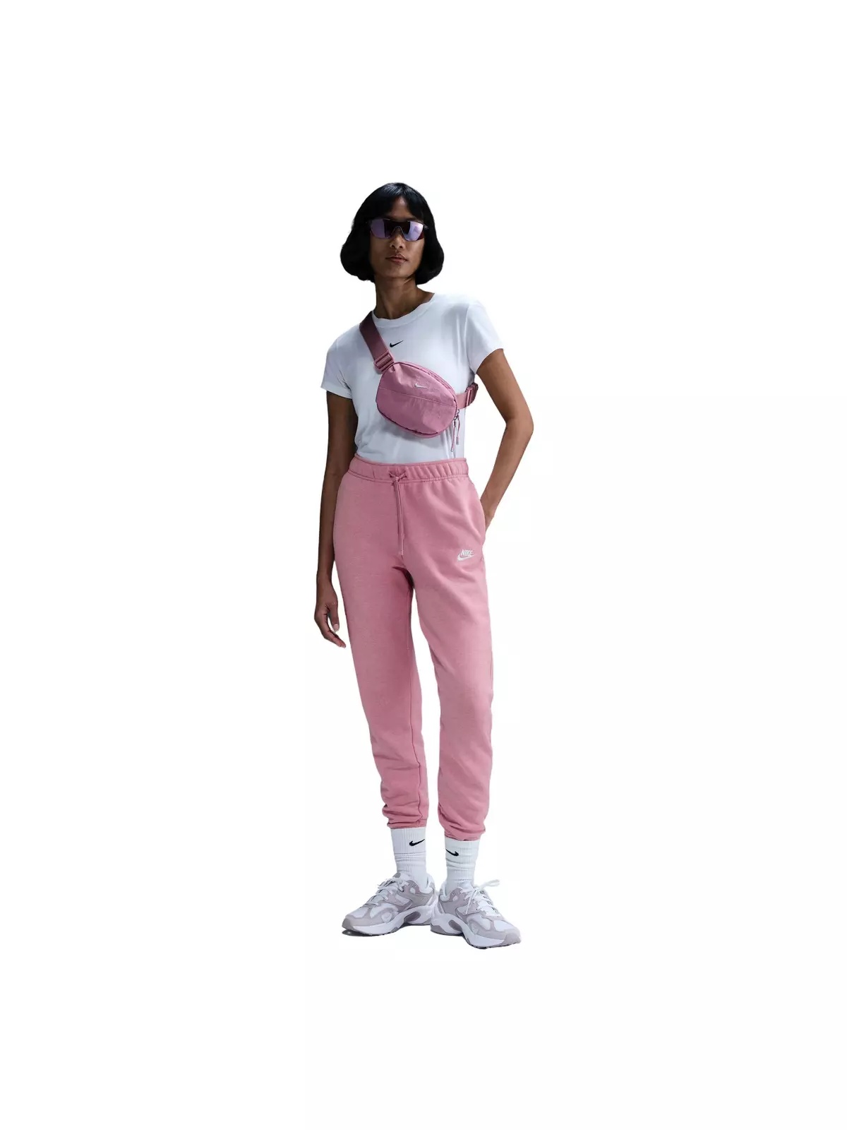 Women's Sportswear Club Fleece Mid-Rise Joggers - Pink - 3