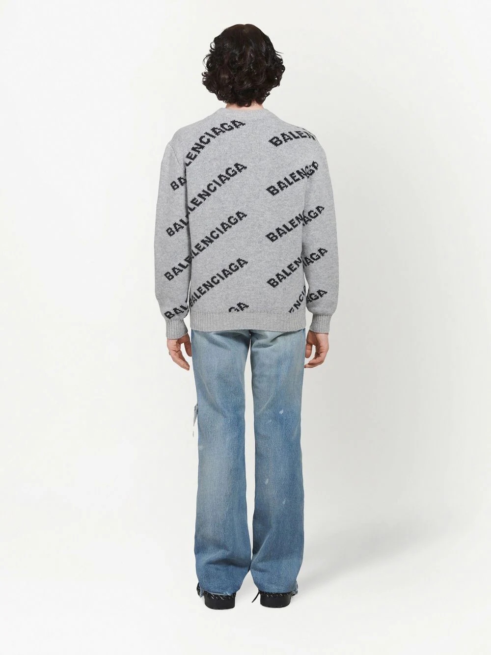 all-over logo-jacquard jumper - 3