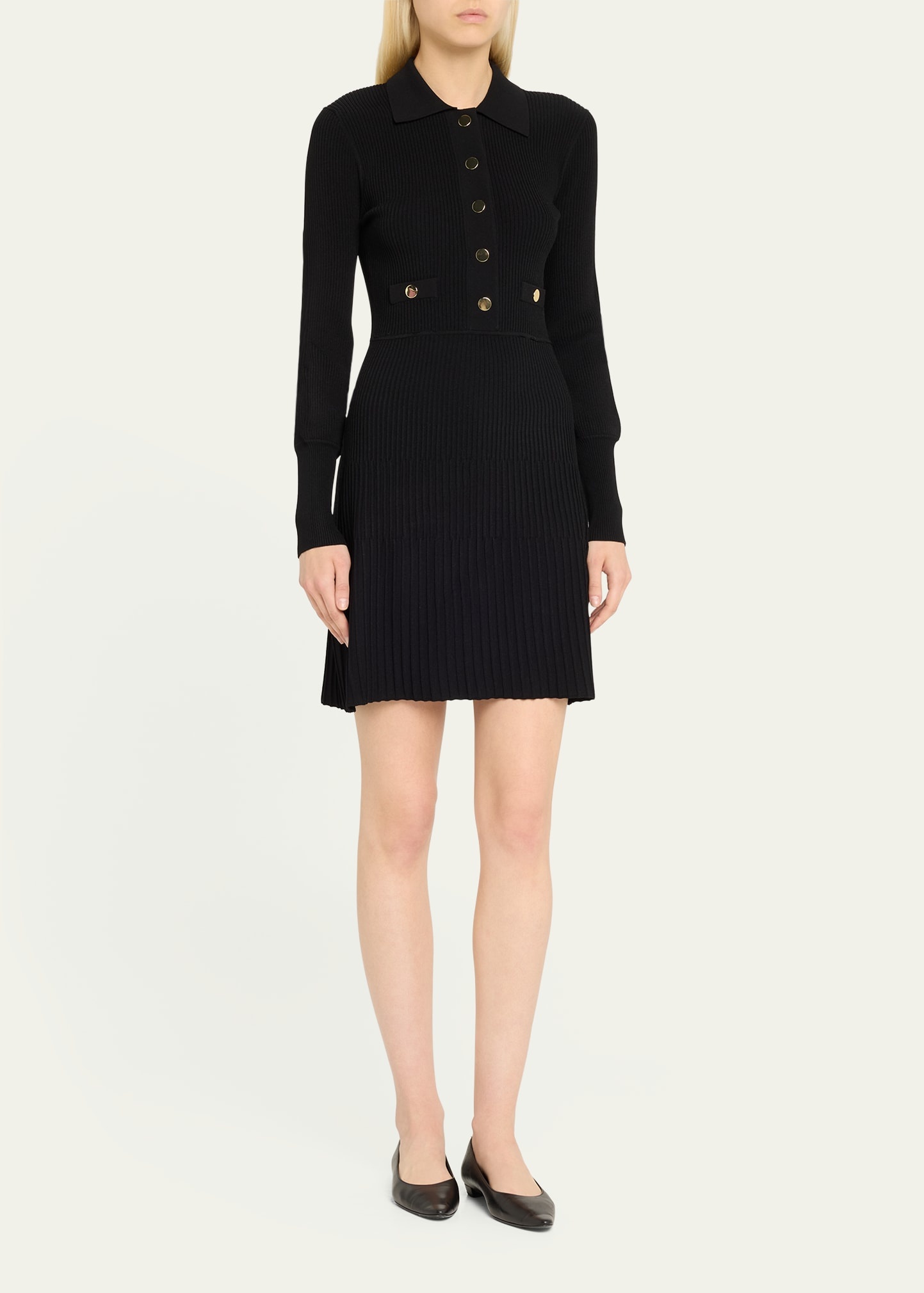 Lauper Long-Sleeve Ribbed Mini Dress - 4