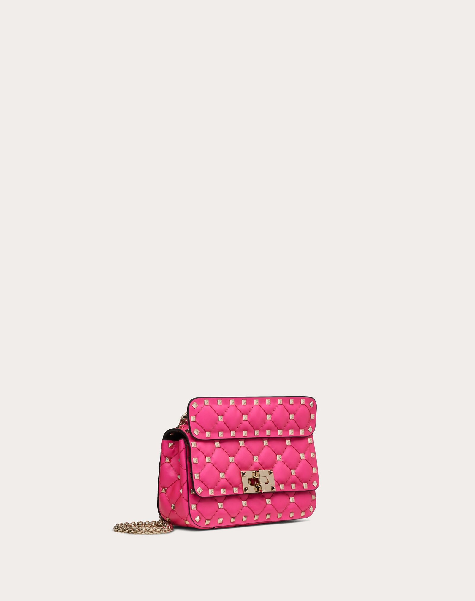 Mini Rockstud Spike fluo calfskin leather bag - 2