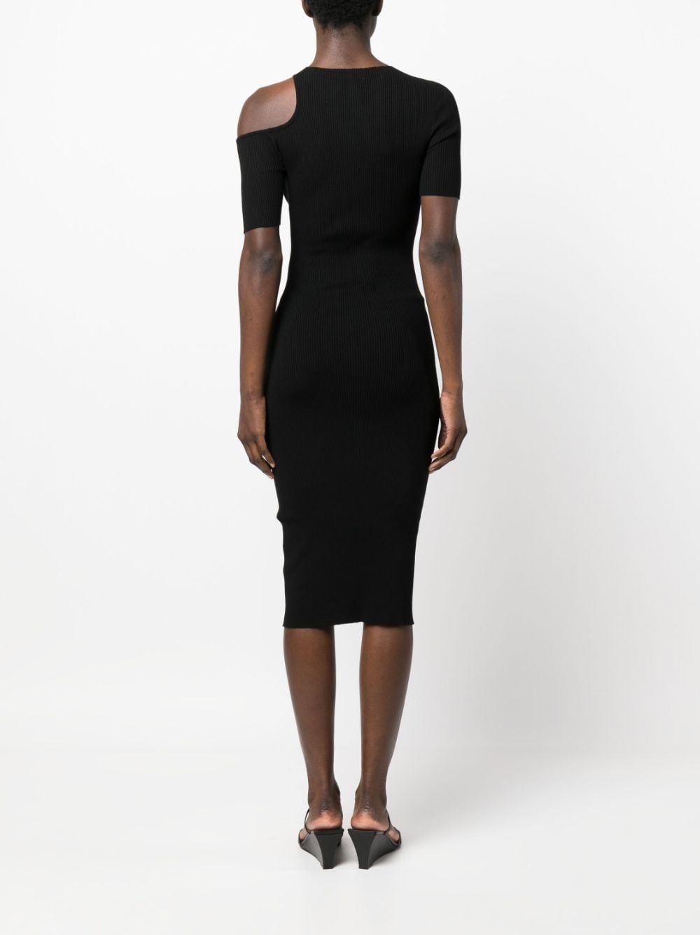 cut-out ribbed midi dress - 4