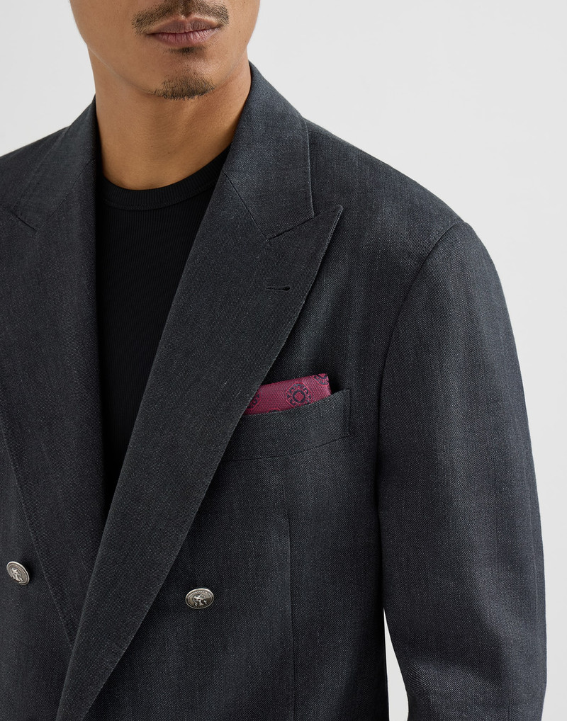 Silk pocket square with medallion design 3