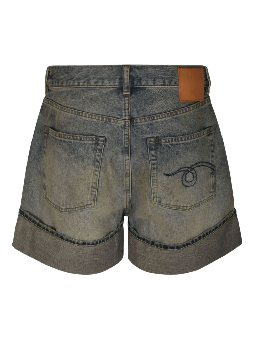 logo-patch denim shorts - 2