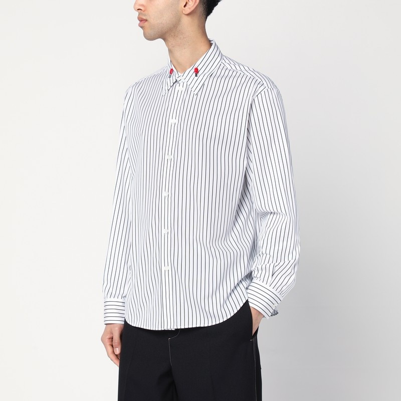 White shirt with black stripes in cotton - 1