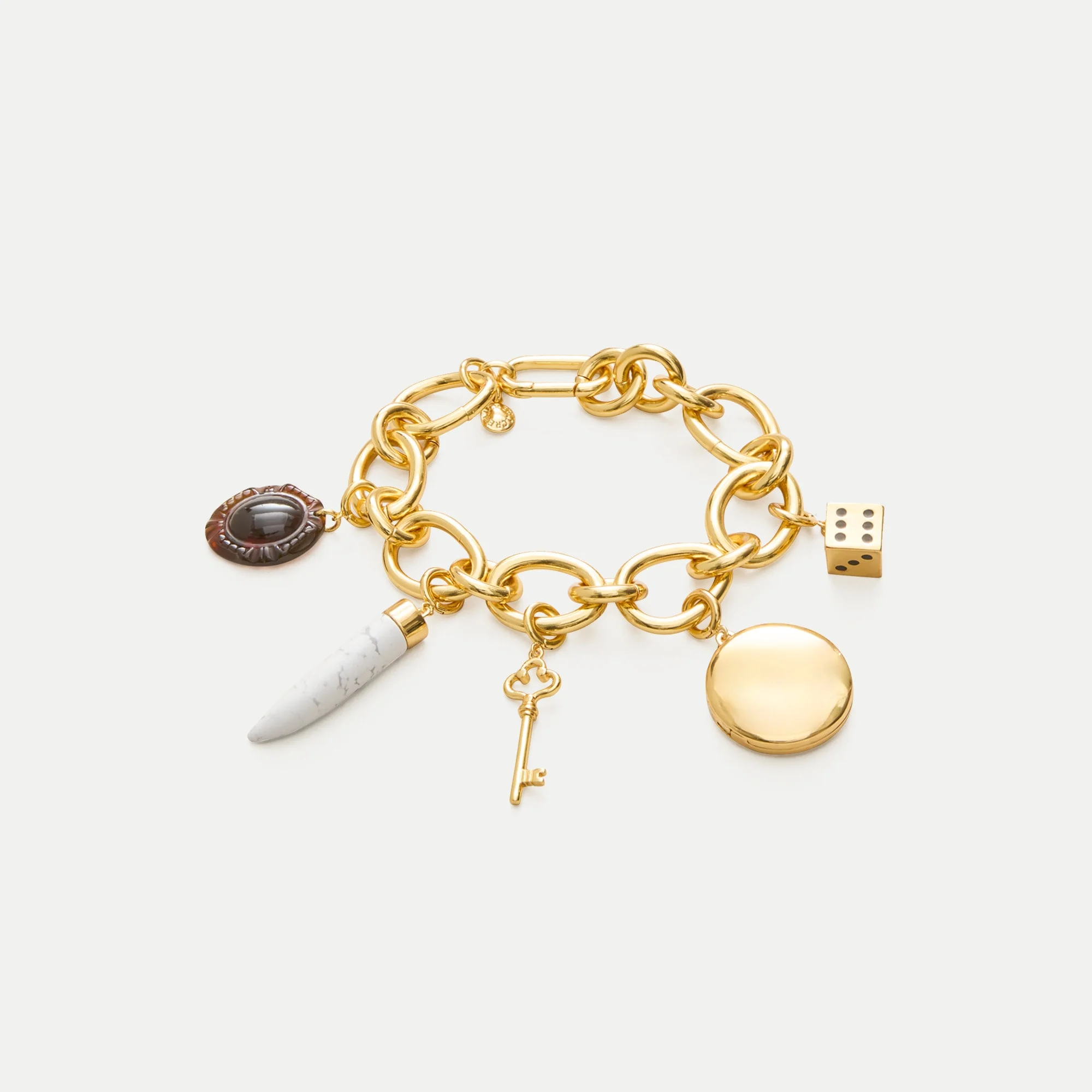 Antique-token charm bracelet - 1