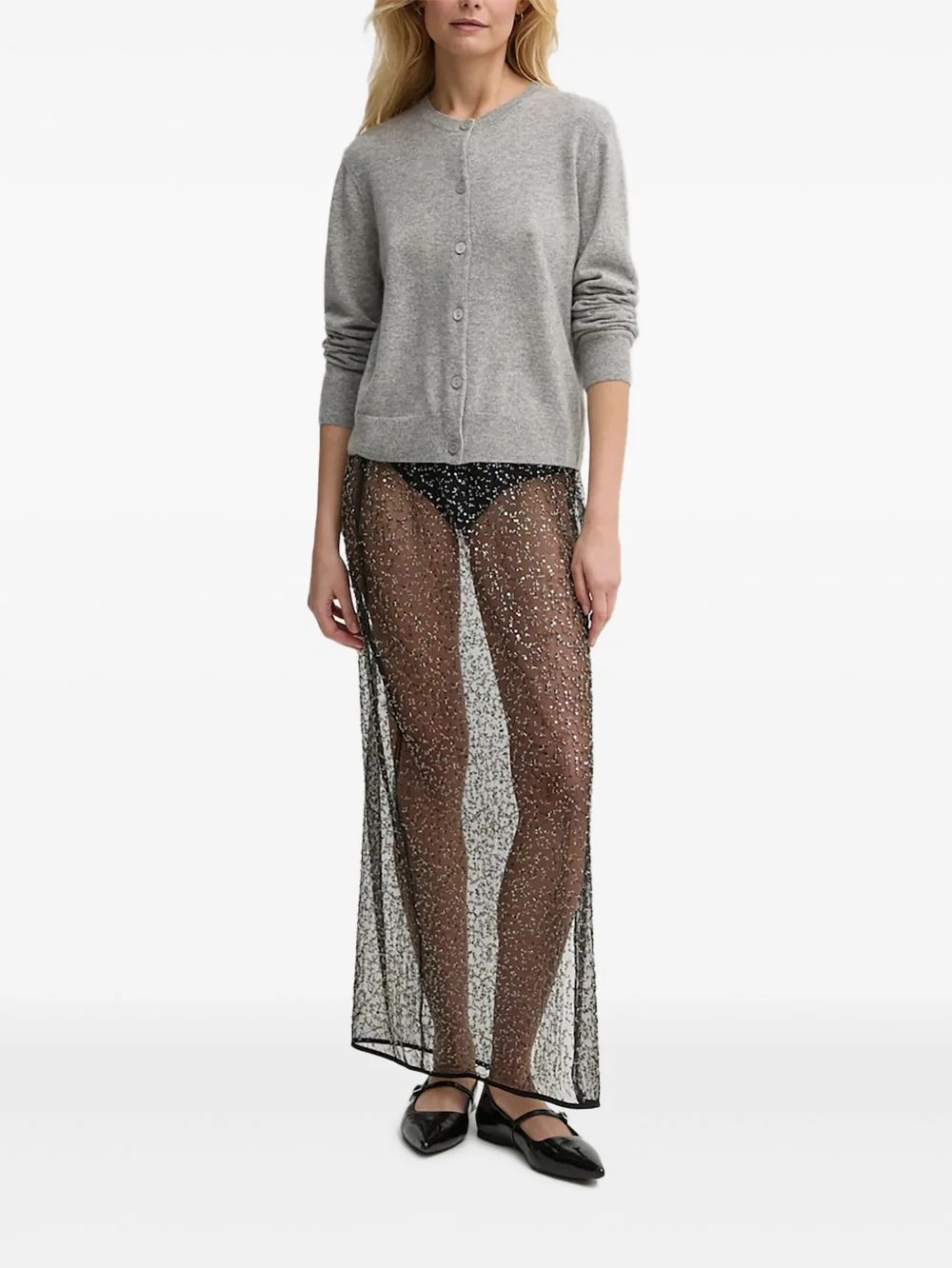 beaded mesh skirt - 1