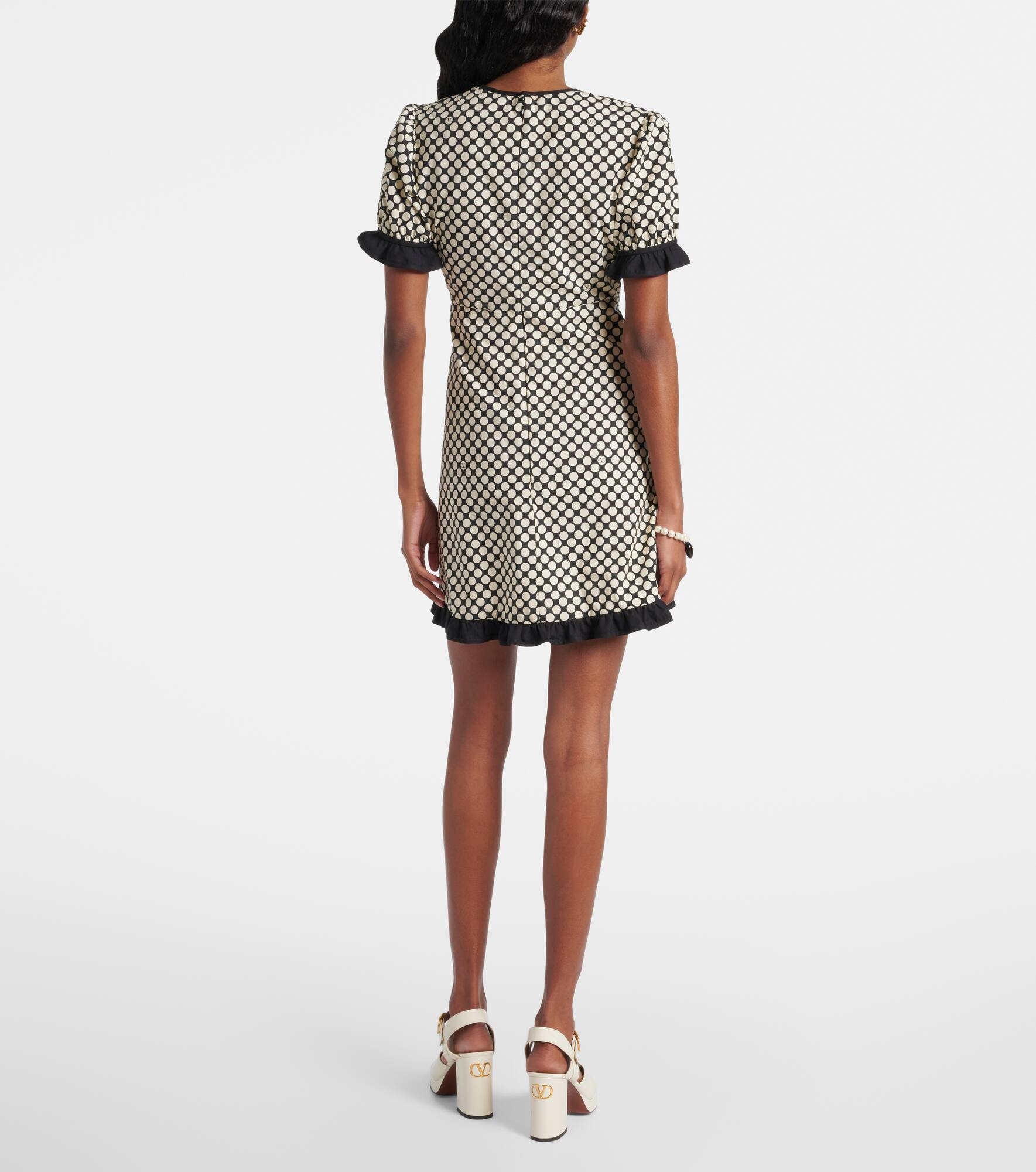 Ruffled polka-dot cotton poplin minidress - 3