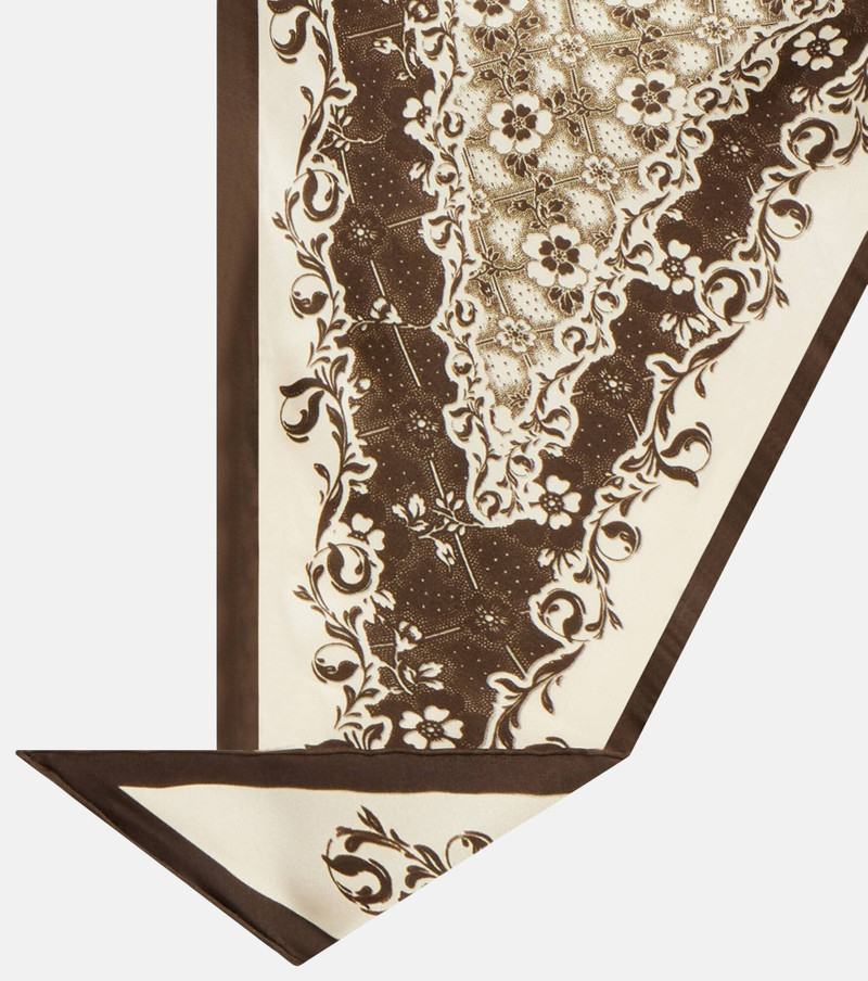 Violet floral silk scarf 5