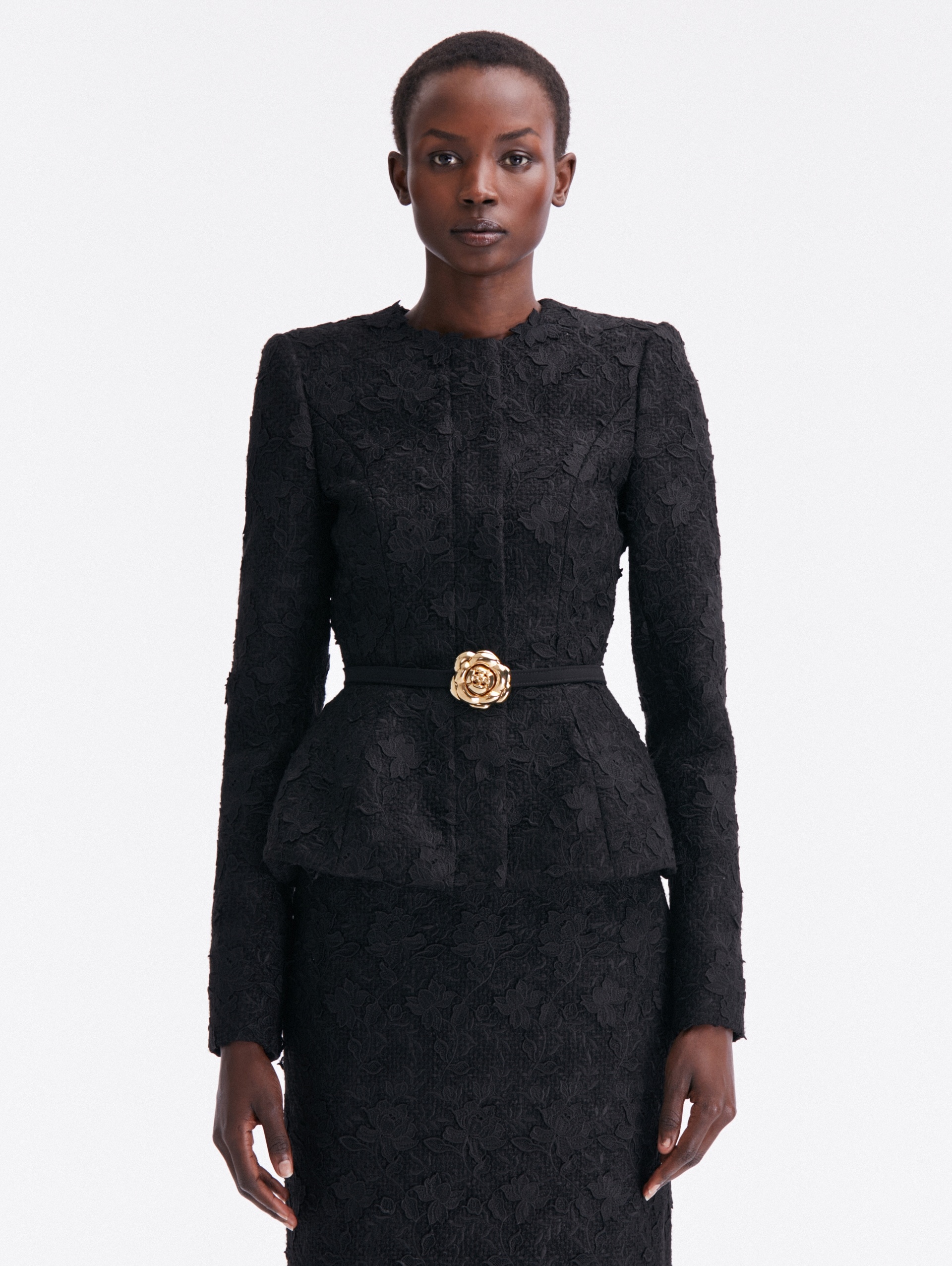 SUNFLOWER BELT TWEED JACKET - 1