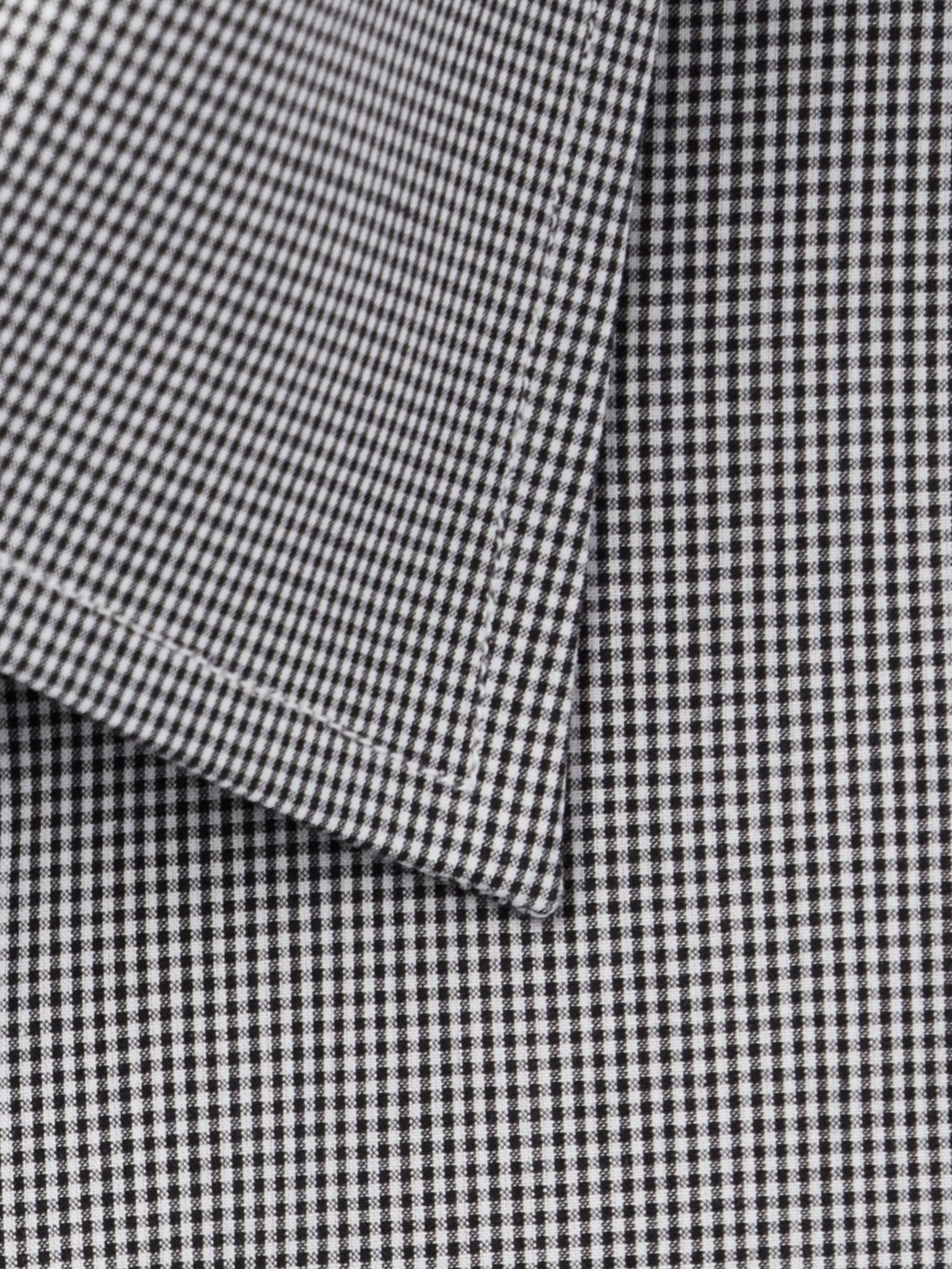 Slim-Fit Cutaway-Collar Checked Cotton-Poplin Shirt Gray - 4