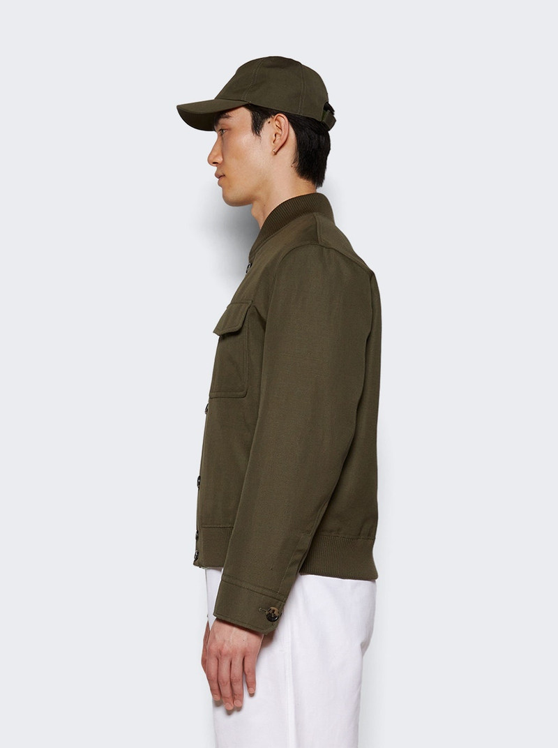 Kiku Cotton Linen Bomber Jacket Leaf Tea 4